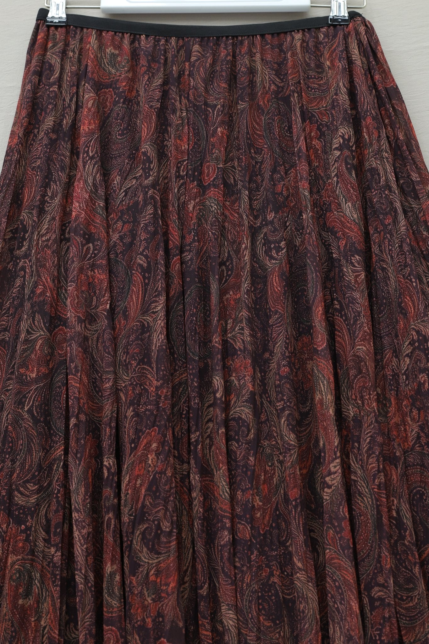 Mixed Print Elastic Waist Asymmetric Lined Tulle Skirt - Bordeaux - Podyumplus - by Peralane - photo 7
