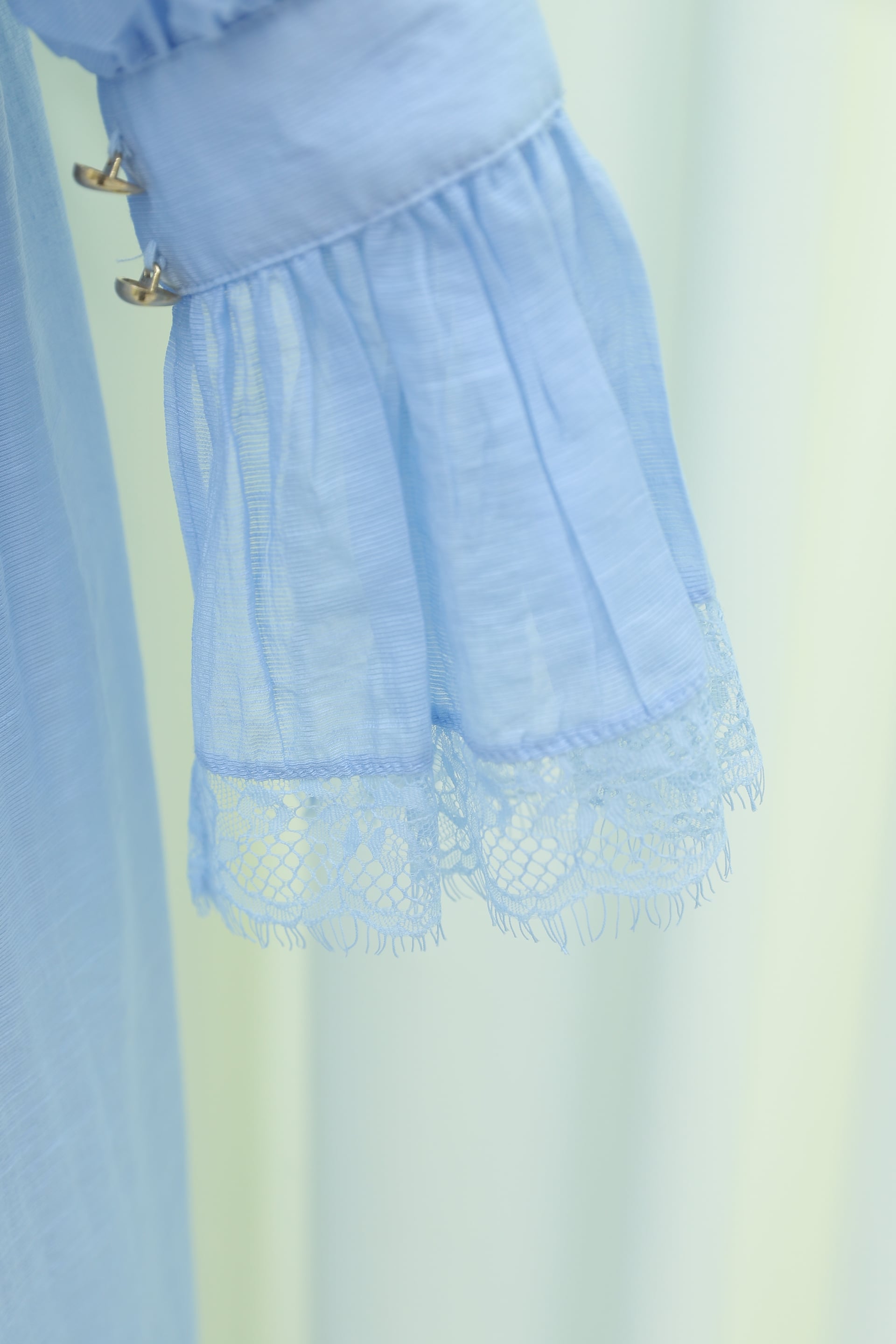 Lace Trim Belted Lined Flam Tulle Set - Baby Blue - Podyumplus - by Peralane - photo 8