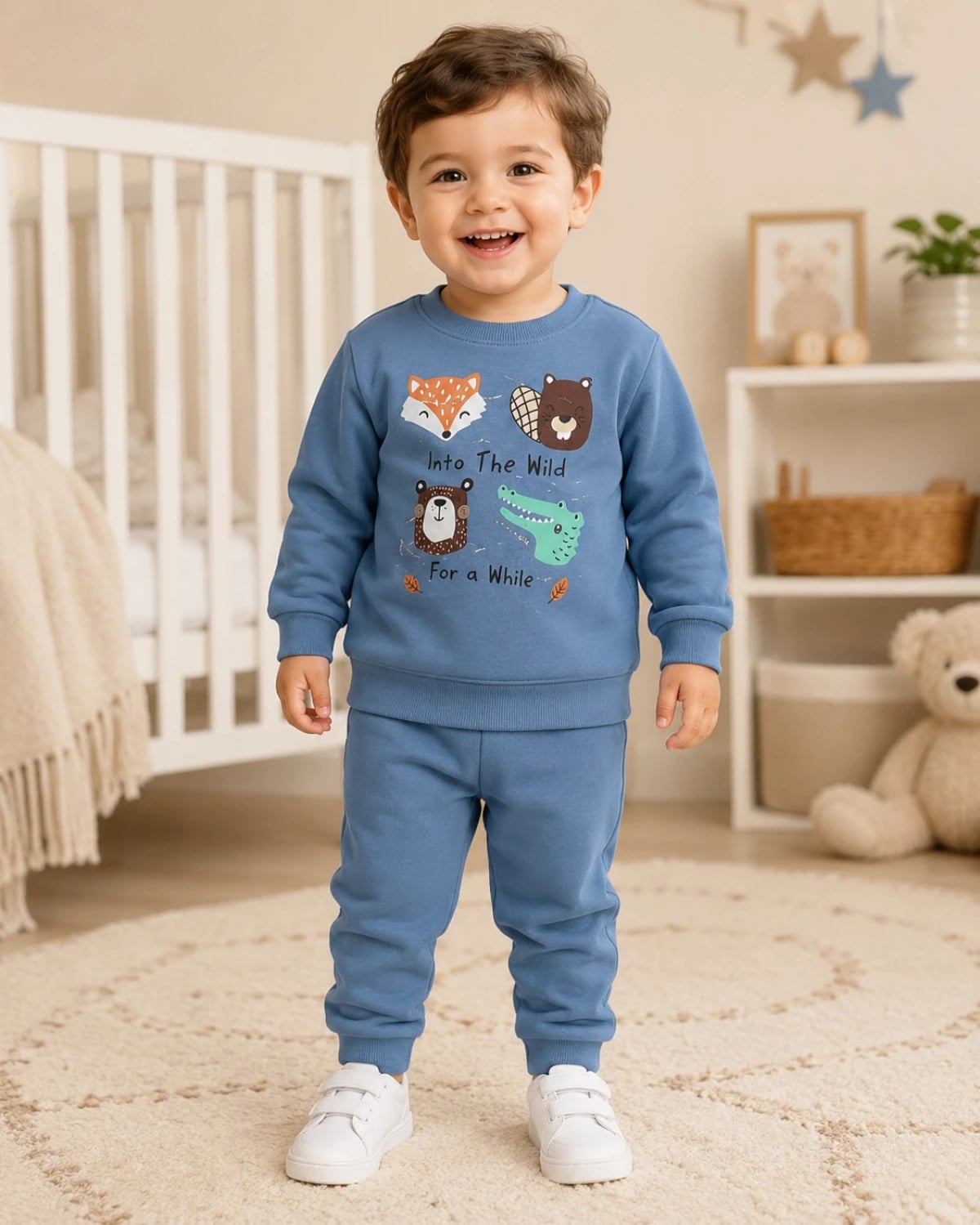 2-Piece Baby Boy Tracksuit Set - Blue - 3-12 Months - Has Bereket - by Peralane