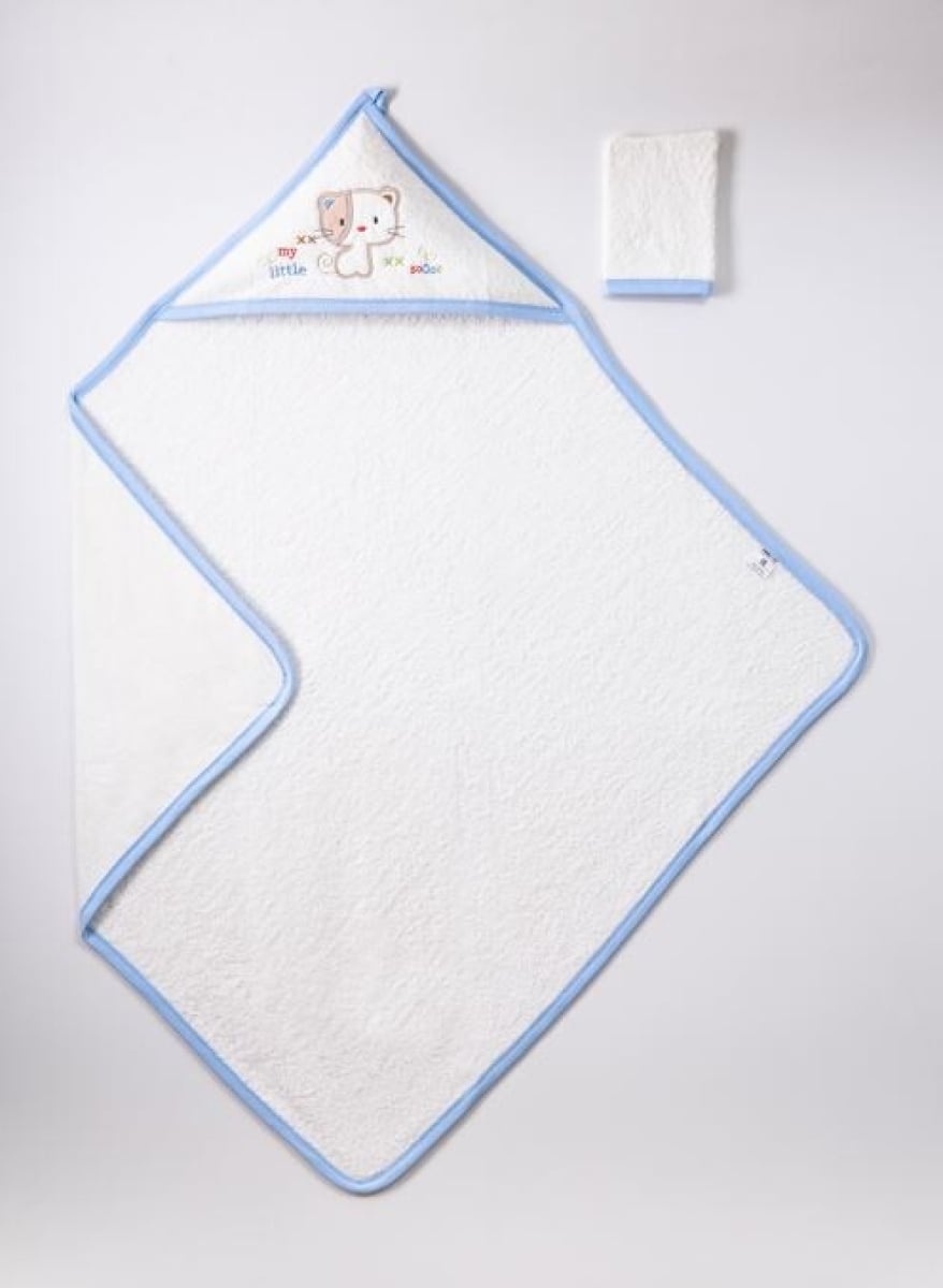 Baby Hooded Towel and Washcloth Set 100x100 Yellow - Ramel Kids - by Peralane