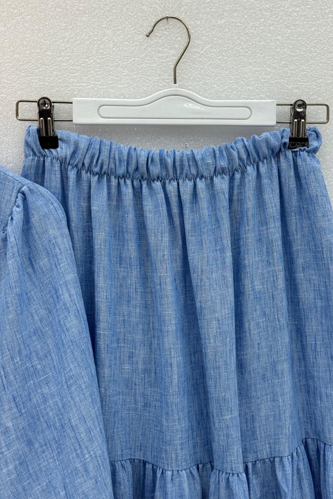 Blue Linen-Look Button-Front Drawstring Co-ord Set - Podyumplus - by Peralane - photo 7