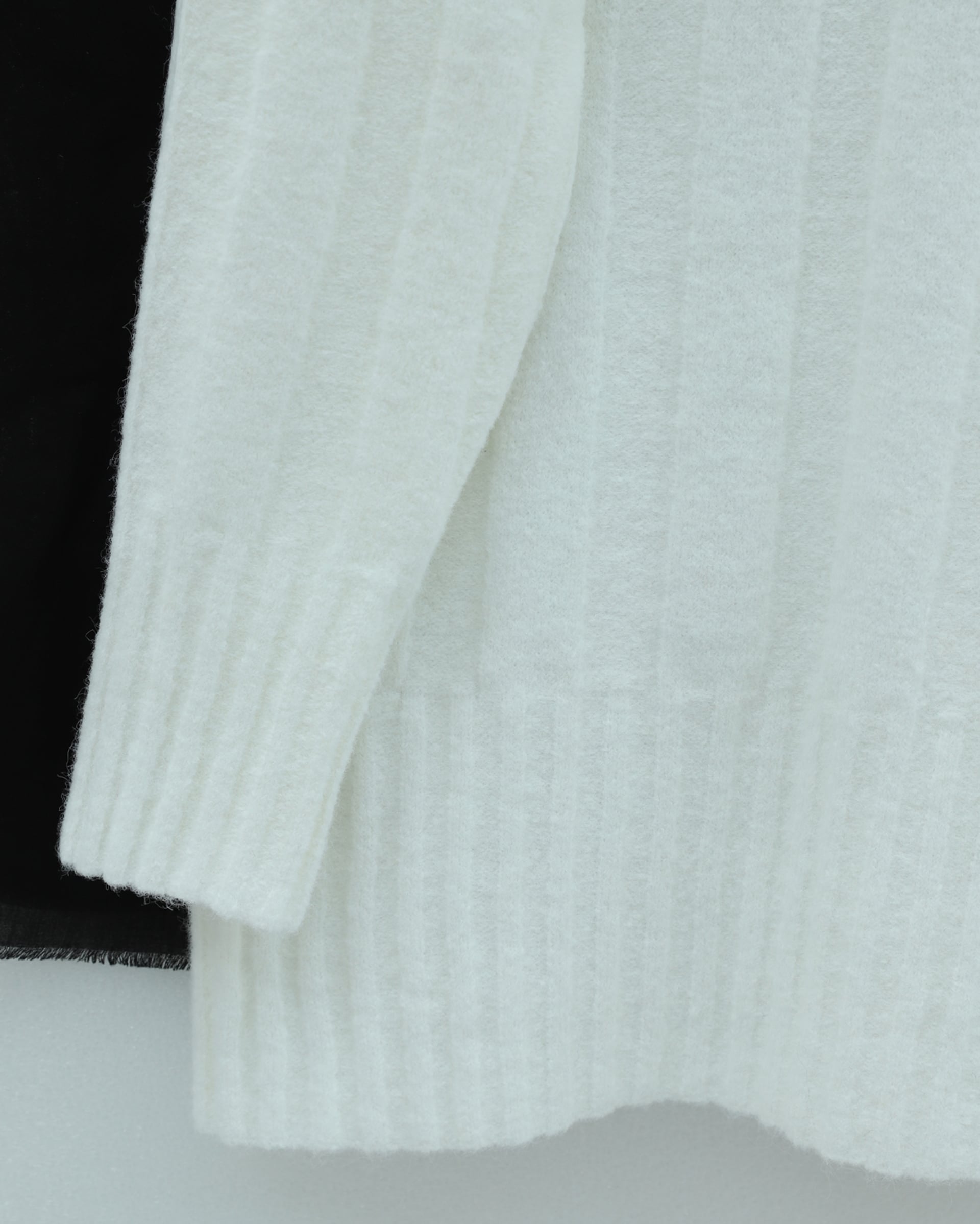 White Half-Mock Neck Striped Knit Sweater - Podyumplus - by Peralane - photo 8