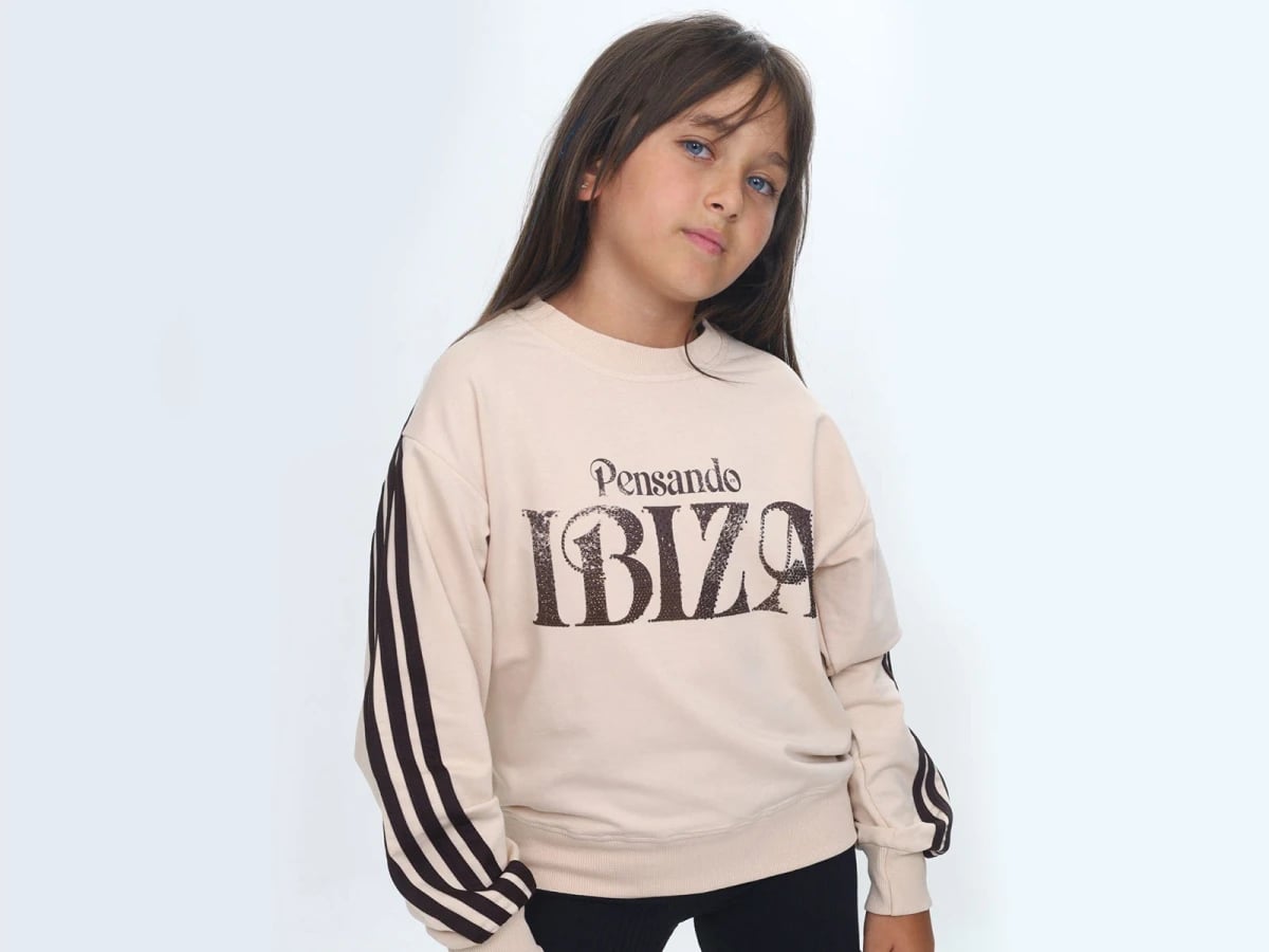 Girls' Crew Neck Sweatshirt with IBIZA Print - Beige (Pack of 5) - Vizviz - by Peralane