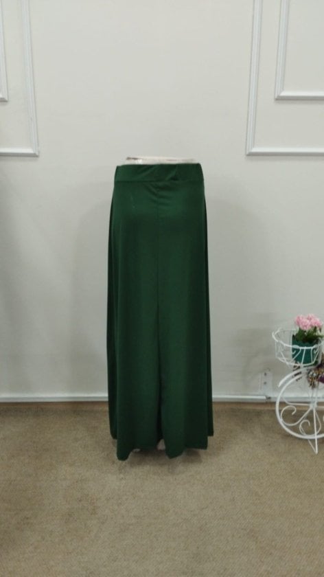 Women's High-Waist Side-Slit Long Sandy Skirt in Emerald Green - Janes - by Peralane - photo 6