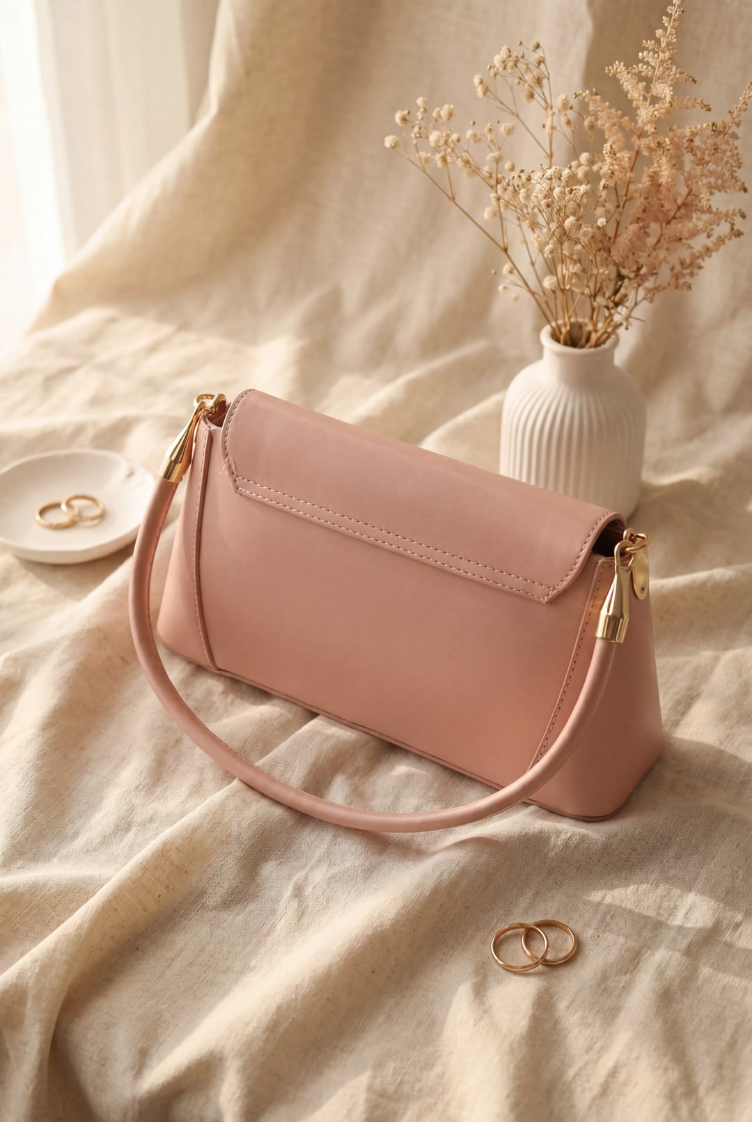 Lock Flap Box Bag with Strap - Powder Pink - Podyumplus - by Peralane - photo 3