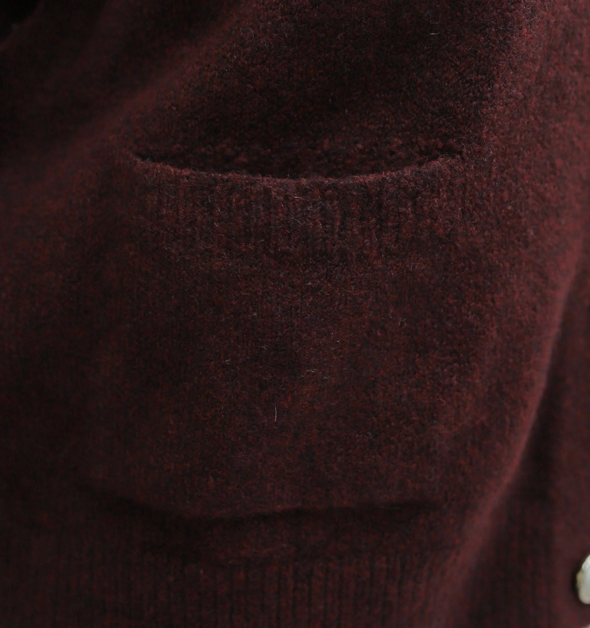 Maroon Collared Button-Down Knit Cardigan with Pockets - Podyumplus - by Peralane - photo 8
