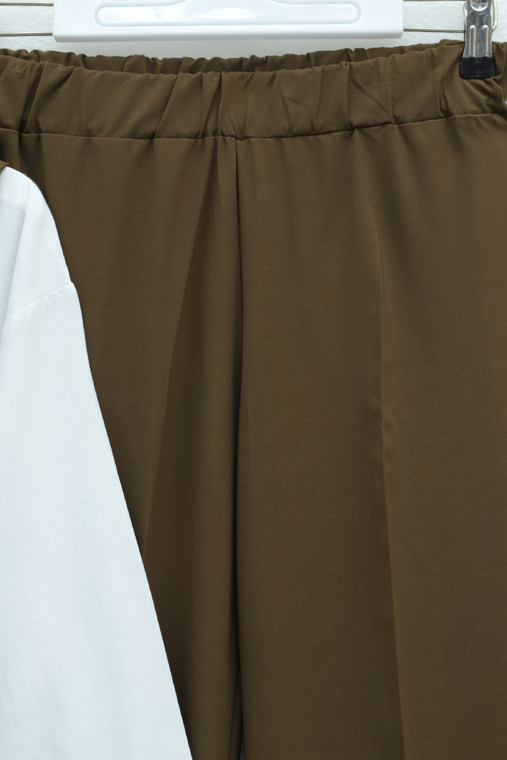 Cross-Collar Elasticated Waist Vest and Trousers Modal Set - Brown - Podyumplus - by Peralane - photo 5