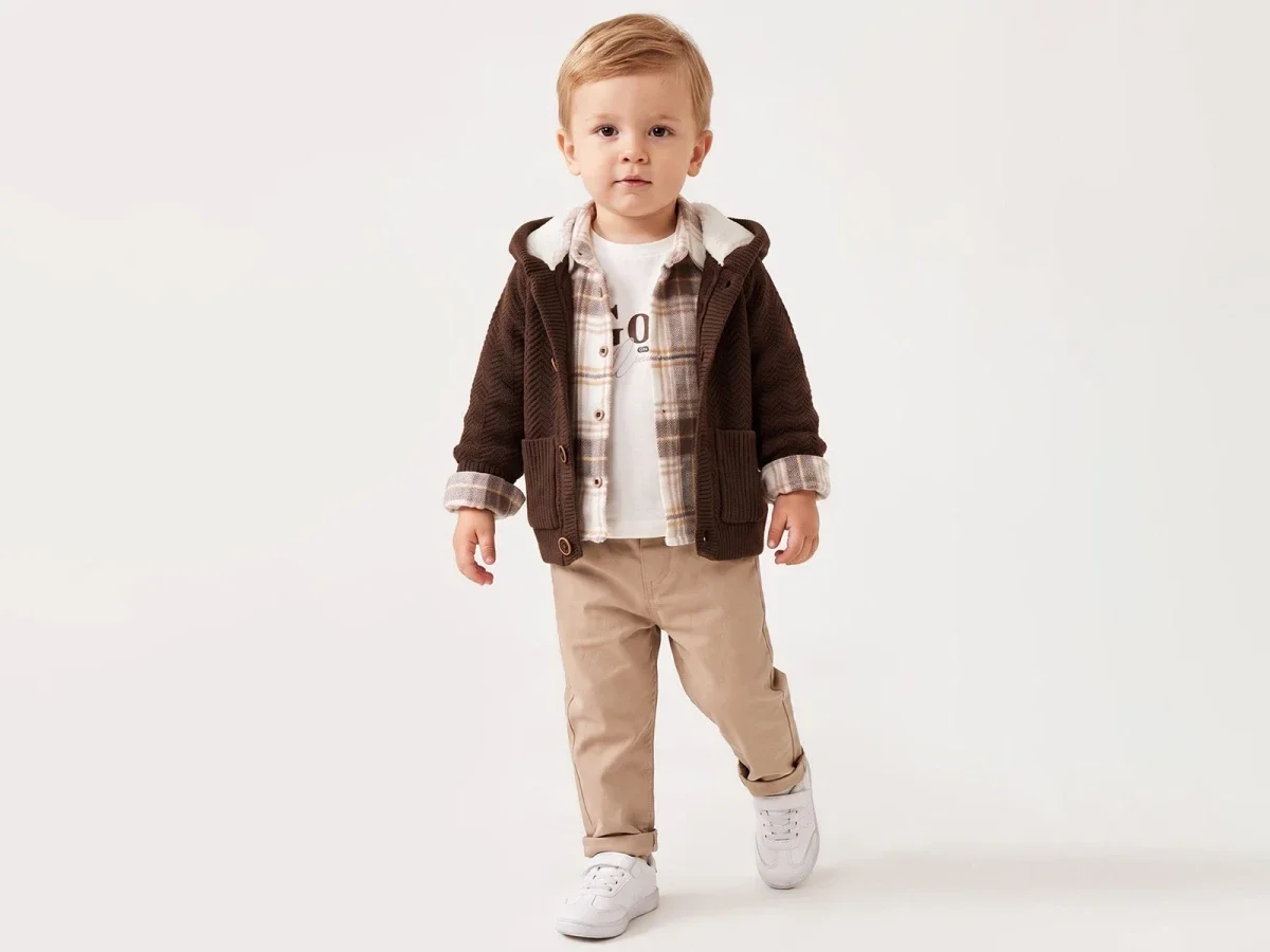 Striped Pattern Knit Cardigan Set for Boys (4-Piece) - Canoz - by Peralane