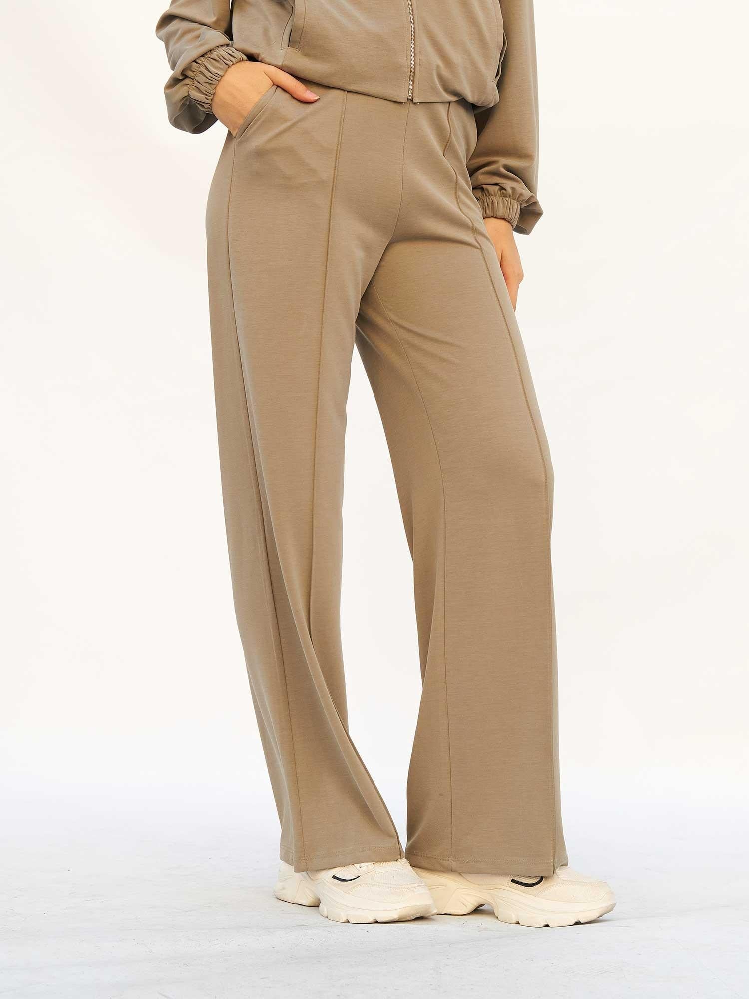 Women's Hooded Knit Bomber Set with Wide-Leg Trousers - Lefon - by Peralane - photo 6
