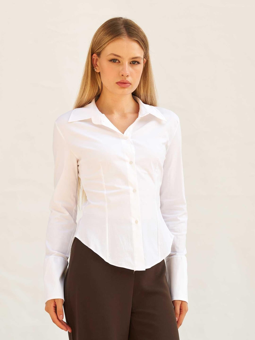 White Poplin Shirt with Wide Cuffs - Lefon - by Peralane - photo 2