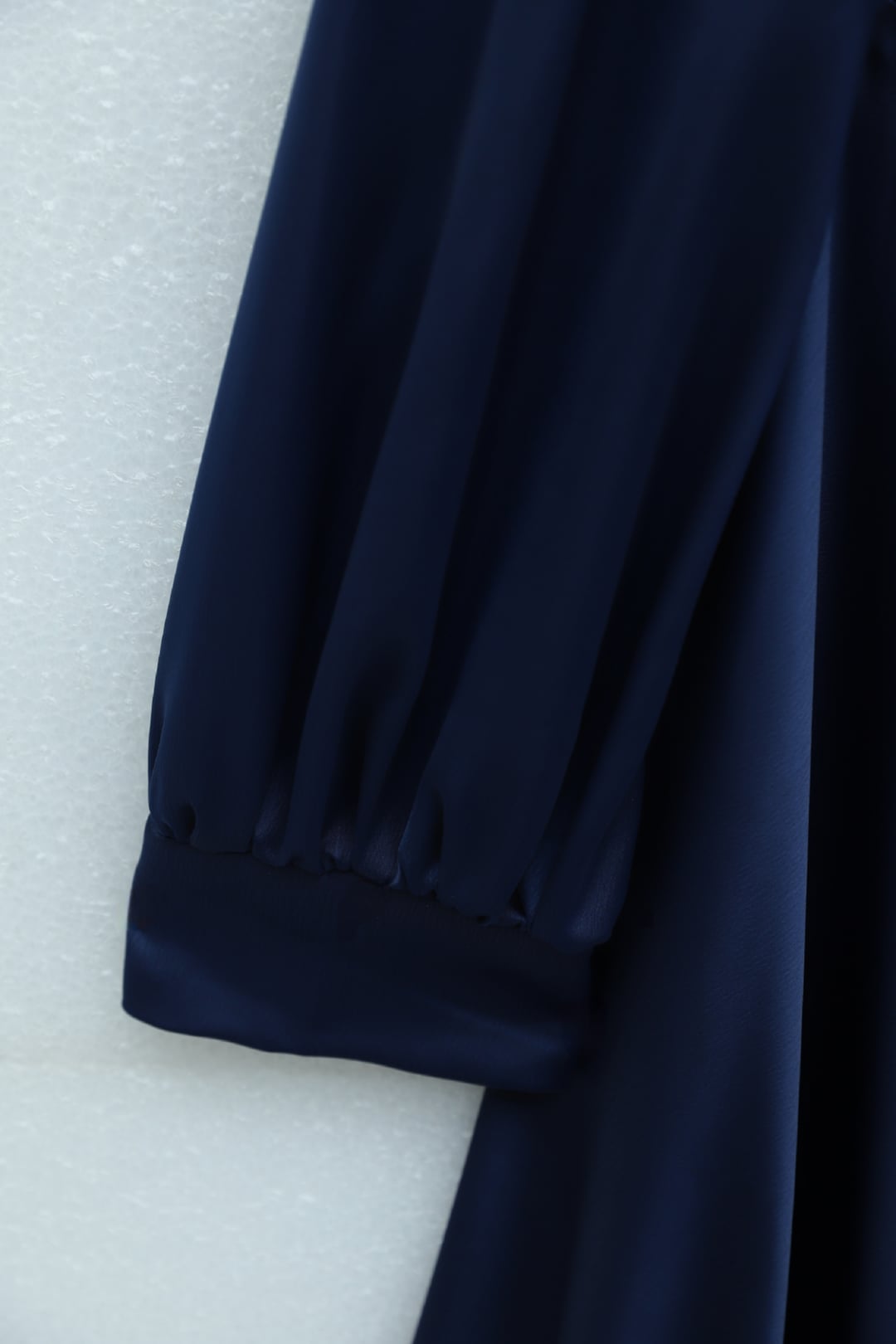 Navy Blue Side-Laced Satin Evening Dress with Belt Buckle - Podyumplus - by Peralane - photo 5