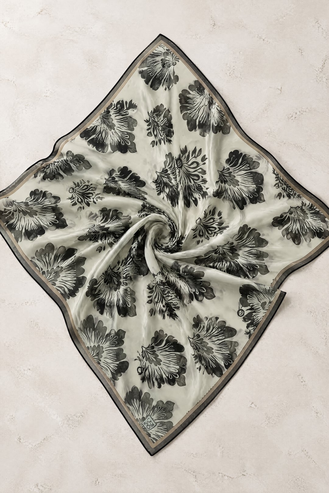 Classic Damask Pattern Soft Scarf - Dark Brown - Podyumplus - by Peralane