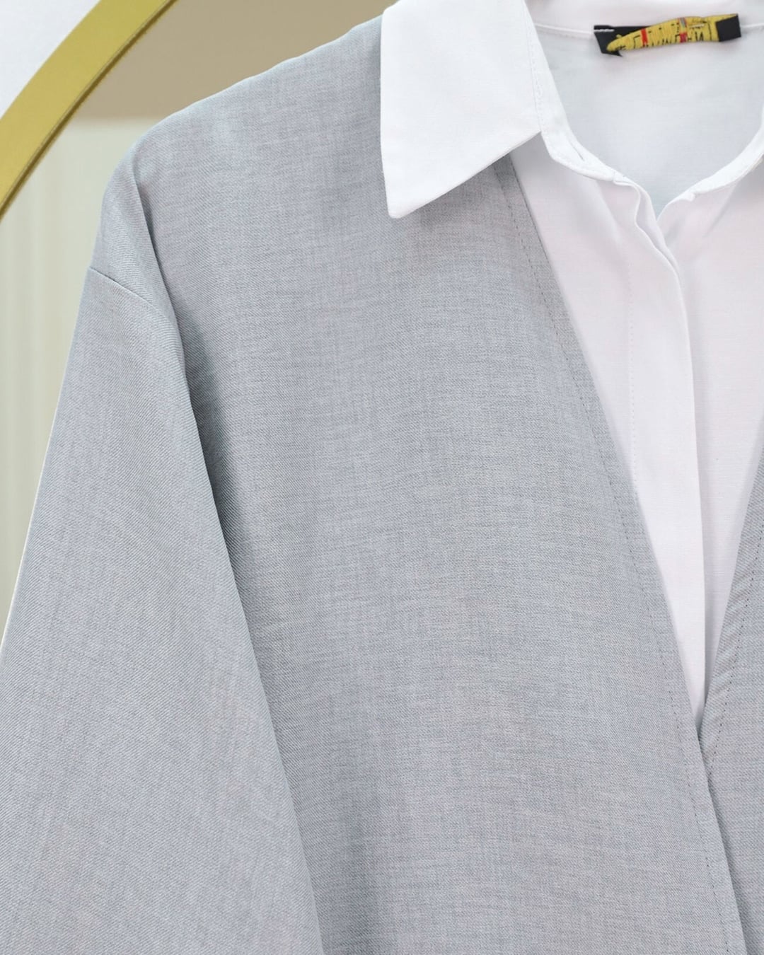 Light Grey Tie-Front Kimono and Wide-Leg Trouser Set - Podyumplus - by Peralane - photo 7