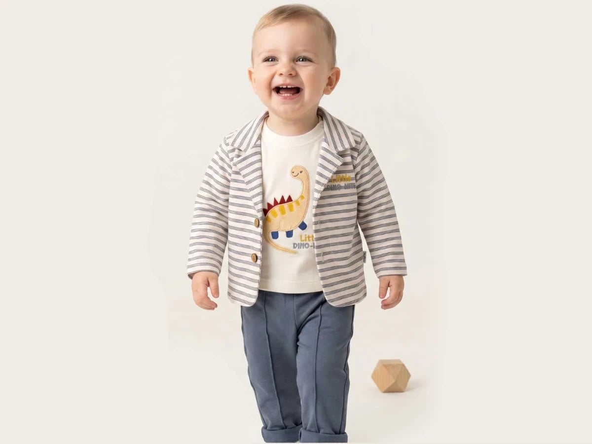 Dino Print Baby Boy 3-Piece Blazer Set - Elci Baby - by Peralane