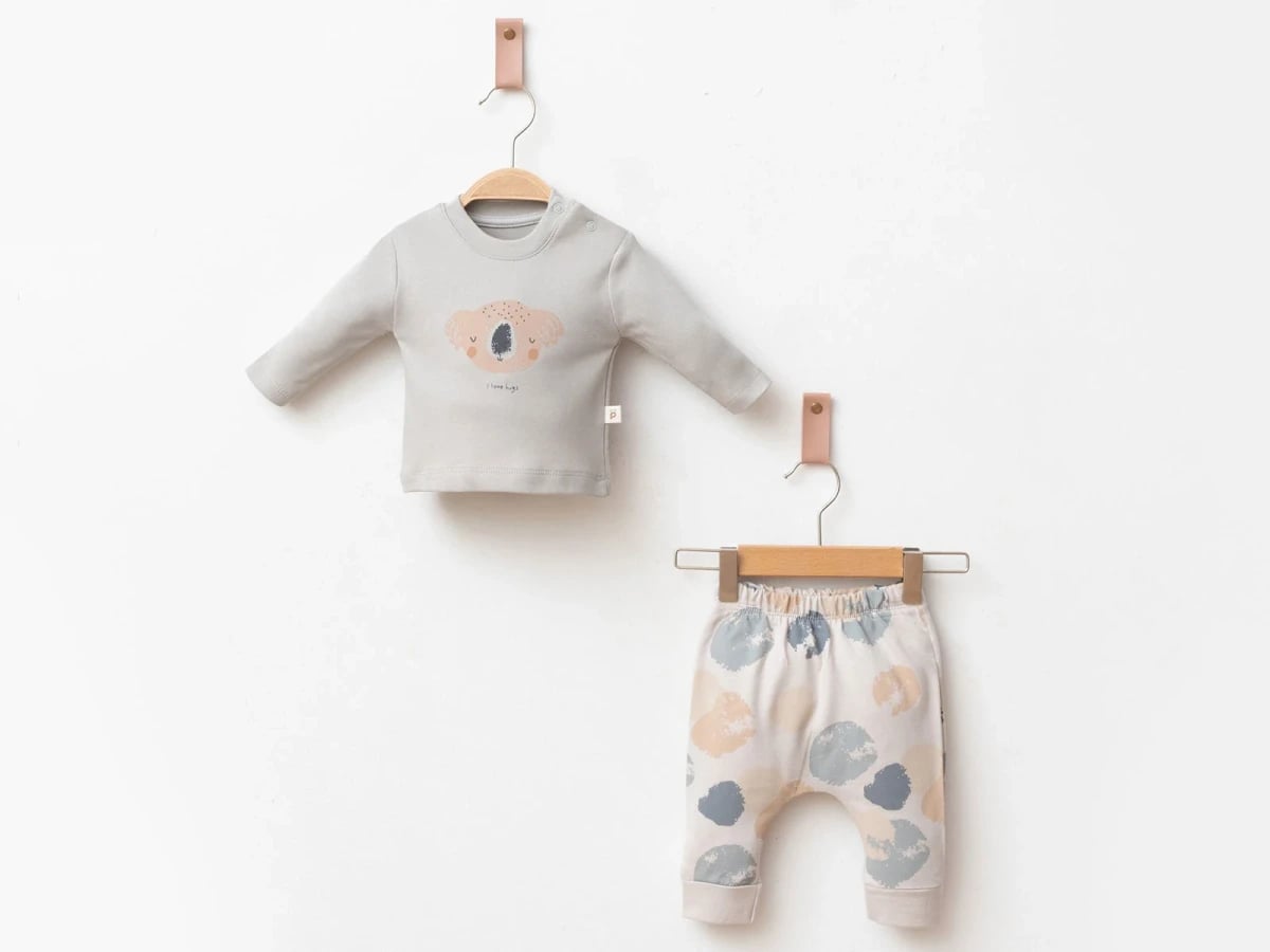 Koala Print Baby Boy Set - 3 Pack (Top and Pants) - Pookie - by Peralane