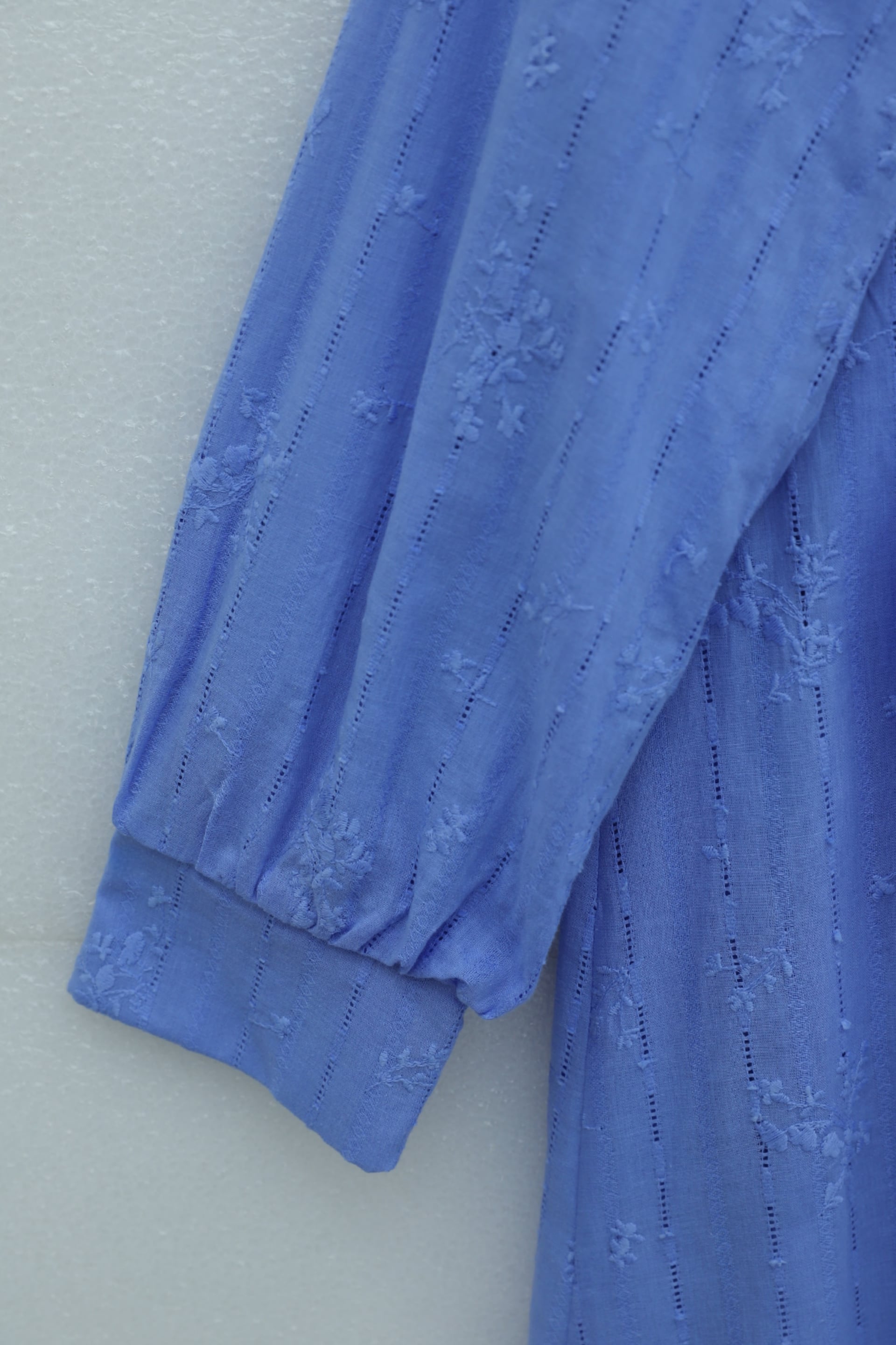 Double Layer Tie Waist Brooch Lined Linen Look Dress - Blue - Podyumplus - by Peralane - photo 8