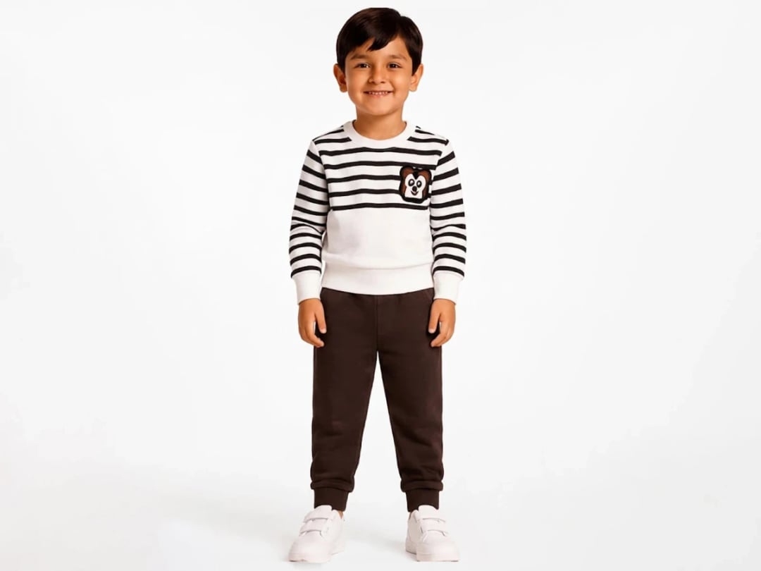 Striped Sweatshirt and Trousers Set for Boys - Bittos Kids - by Peralane