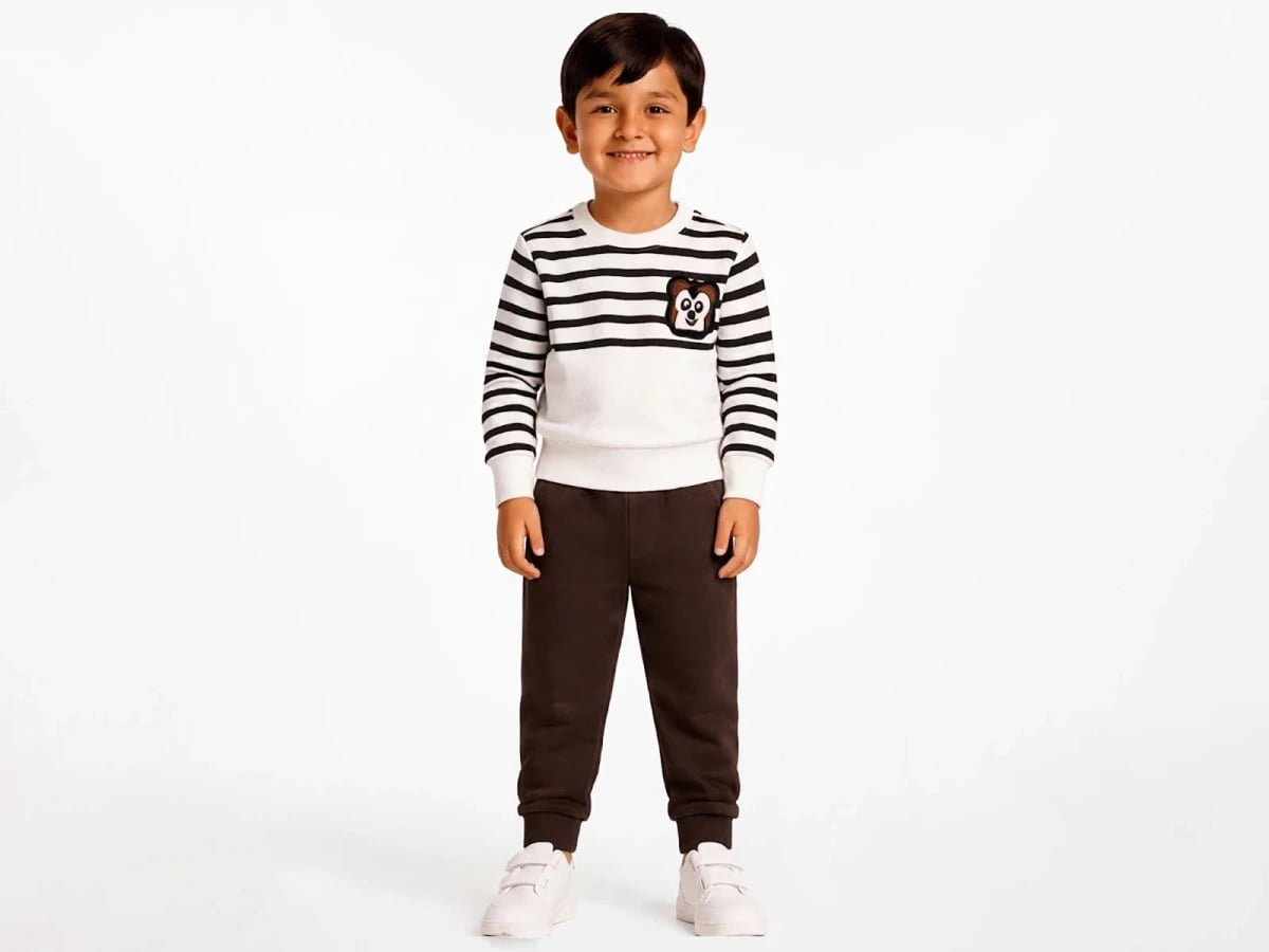 Striped Sweatshirt and Trousers Set for Boys - Bittos Kids - by Peralane