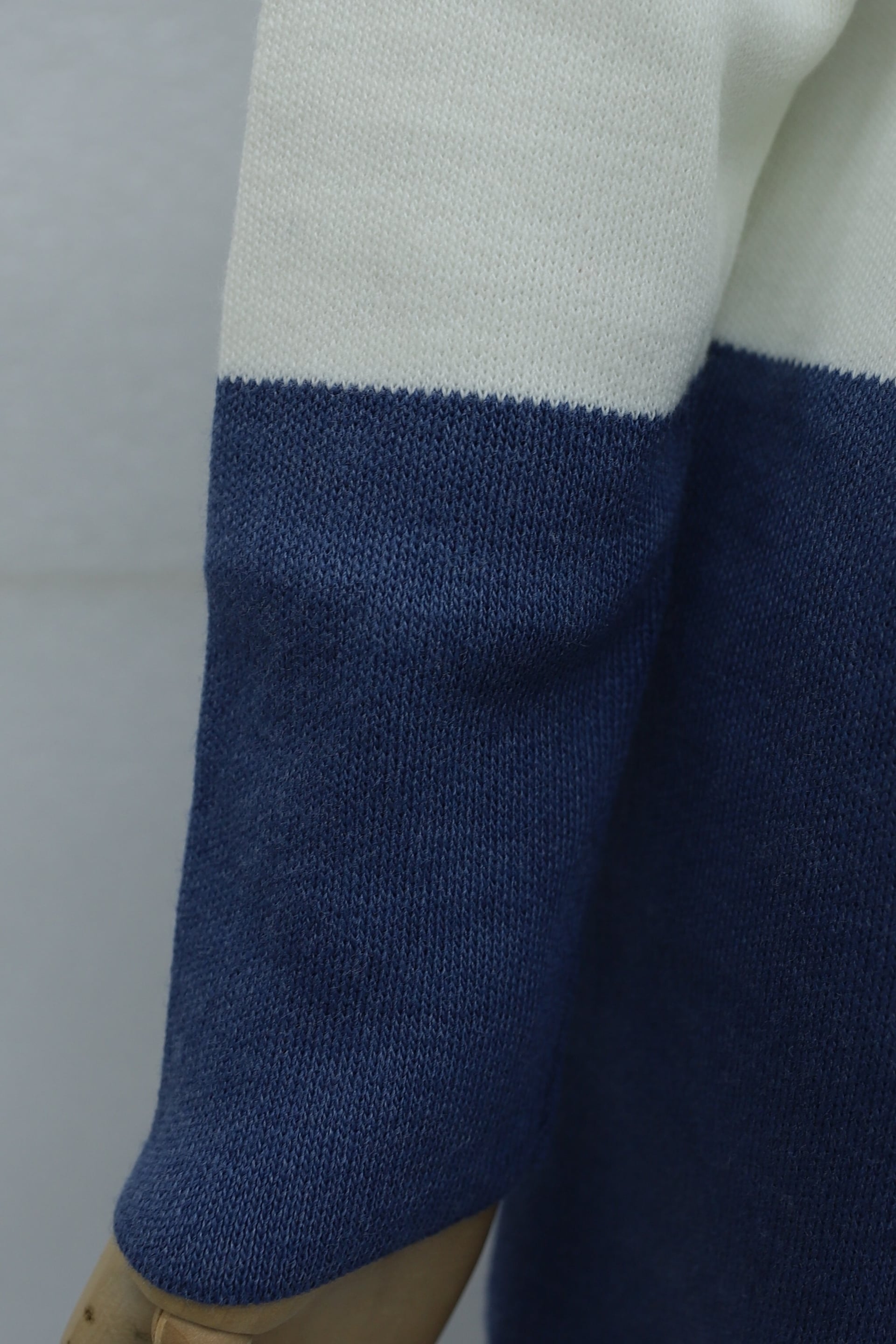 Half-Collar Striped Knit Lounge Set - Indigo - Podyumplus - by Peralane - photo 2