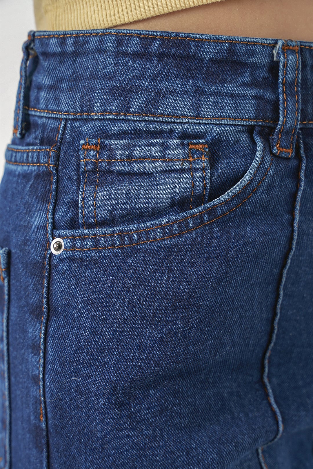 Women's High Waist Wide Leg Denim Trousers 30082 - Navy - Bigdart - by Peralane - photo 6