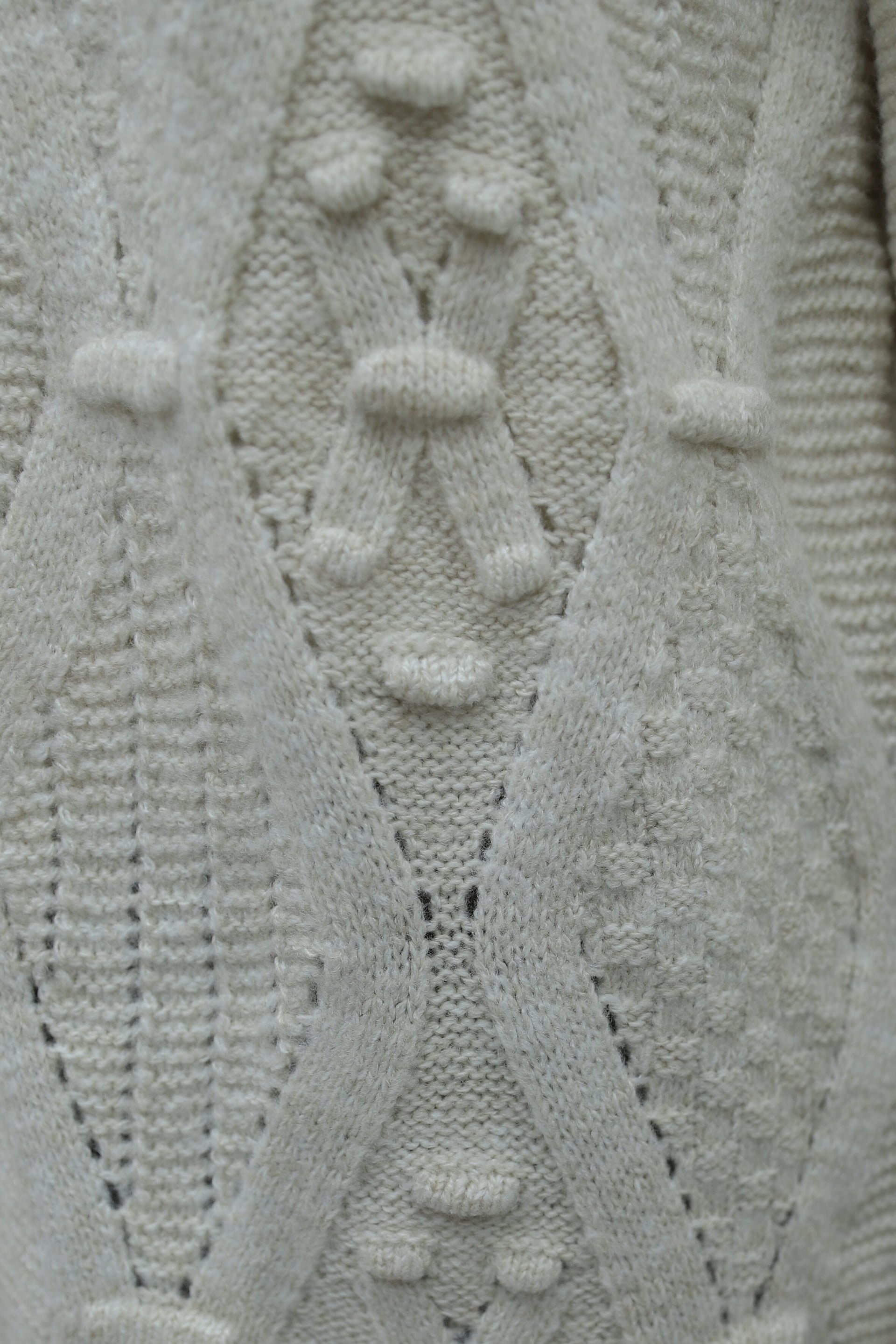 Pom-Pom Detail Hip-Length Knit Cardigan - Stone - Podyumplus - by Peralane - photo 7