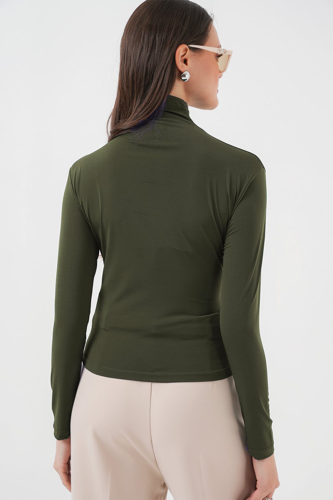 Ruching Detail Sandy Blouse - Khaki - Bigdart - by Peralane - photo 2