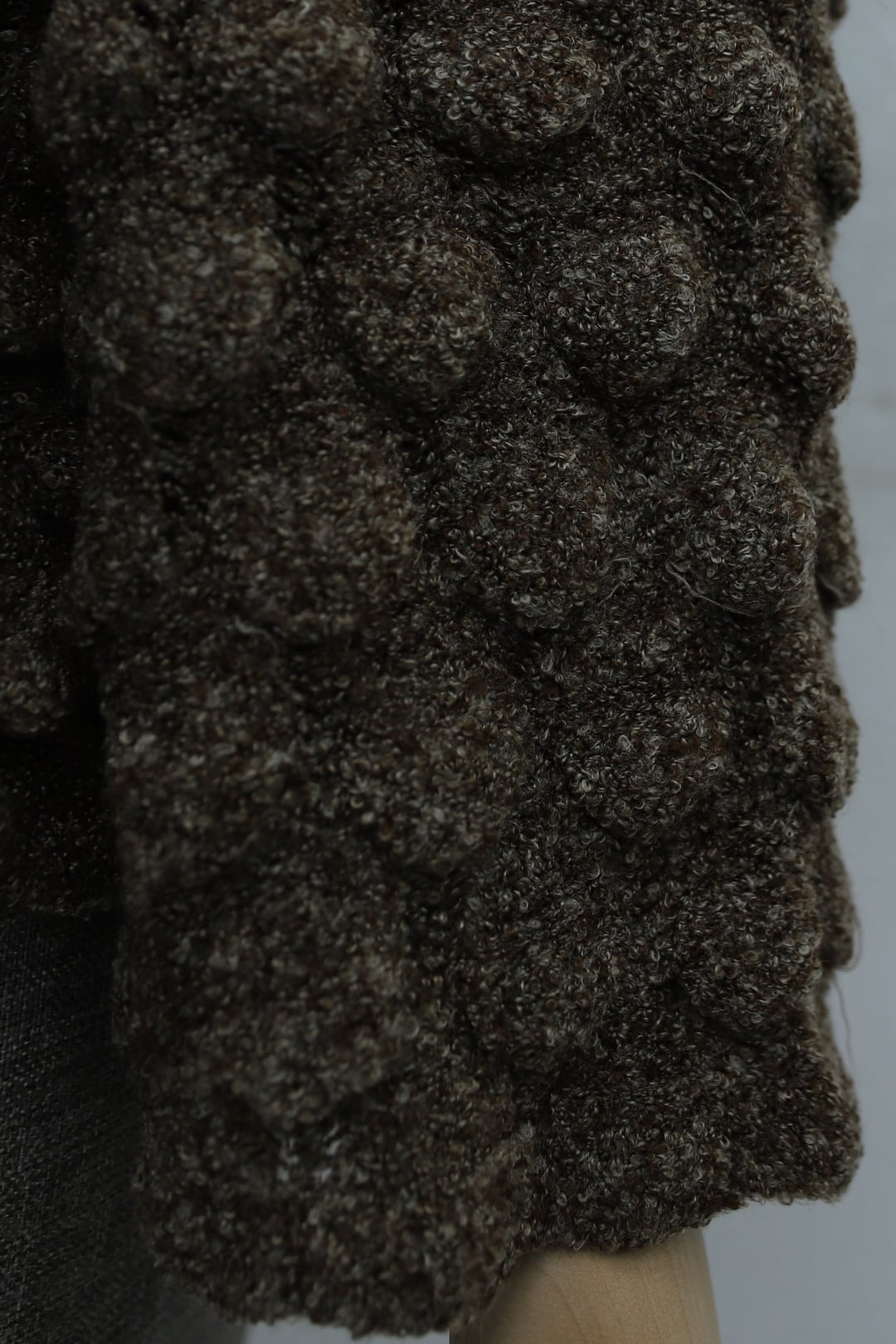 Crew Neck Fish Scale Pattern Oversized Knit Sweater - Brown - Podyumplus - by Peralane - photo 8