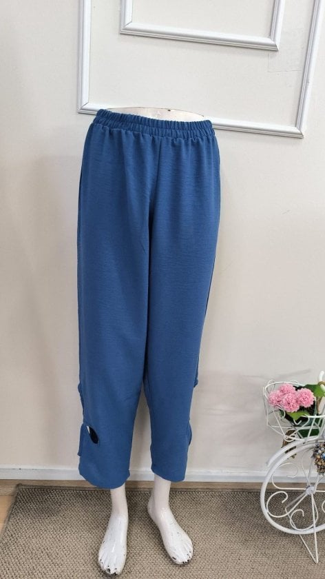 Women's High-Waisted Elasticated Floral Print Trousers - Janes - by Peralane - photo 4