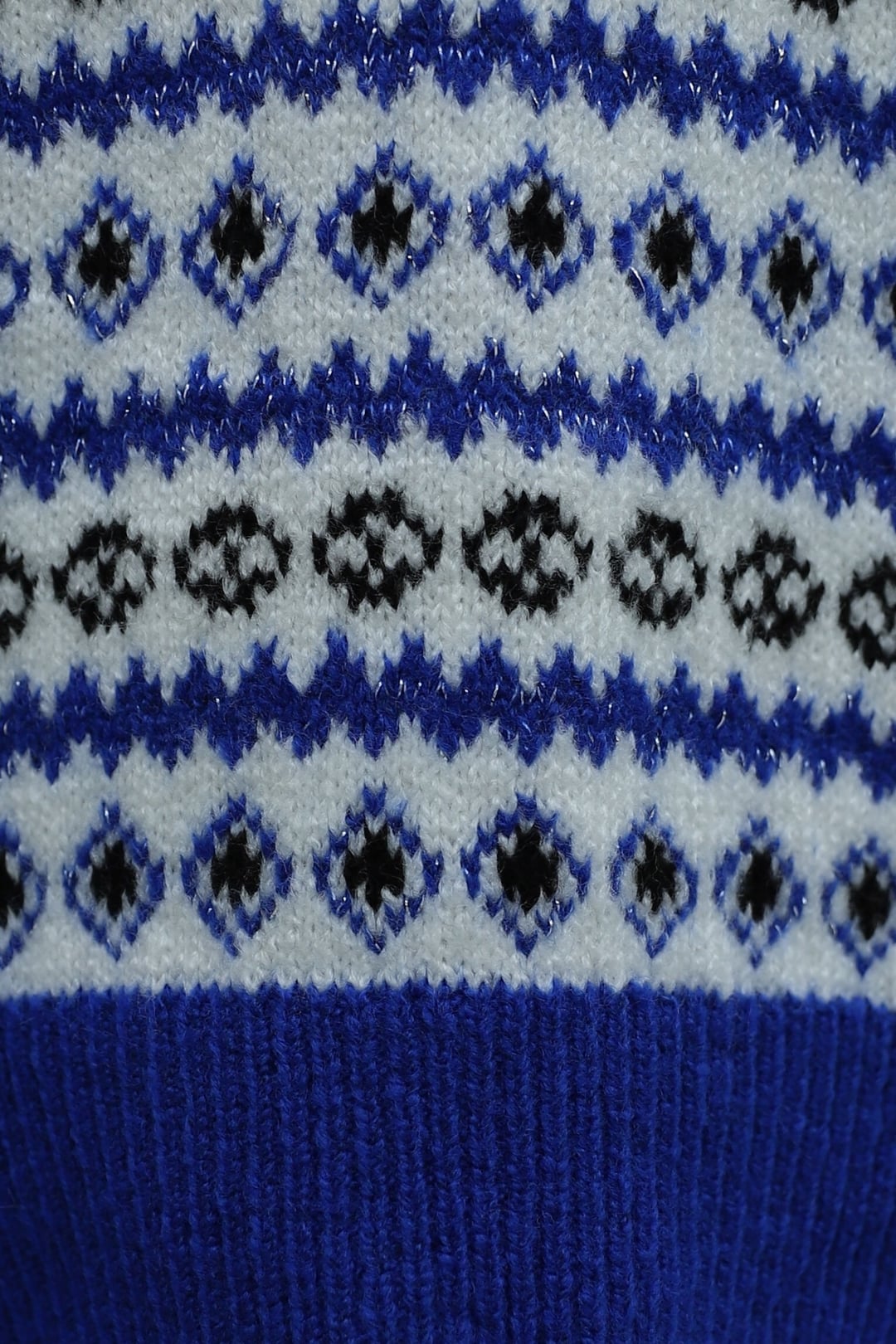 Crew Neck Patterned Jacquard Knit Sweater - Saxe Blue - Podyumplus - by Peralane - photo 6