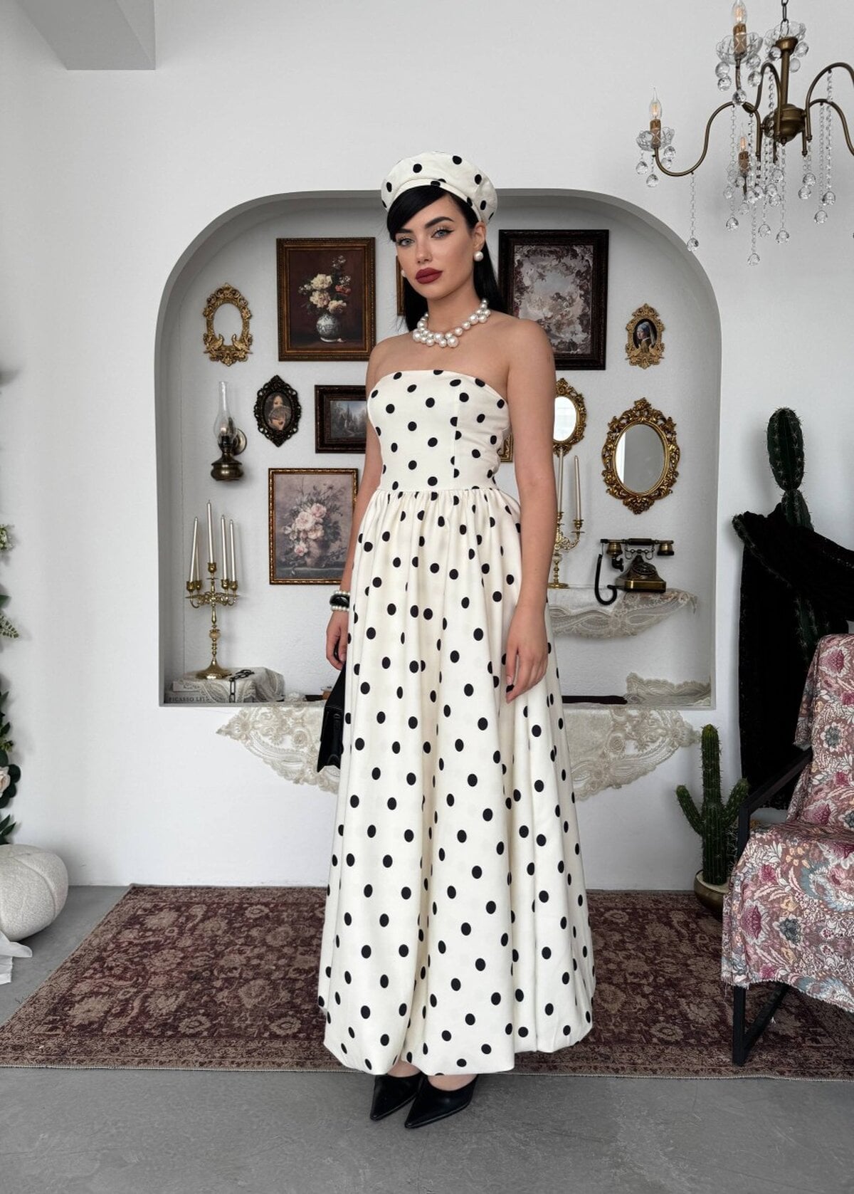 Sores Strapless Polka Dot Dress - Ecru - Etika - by Peralane - photo 6