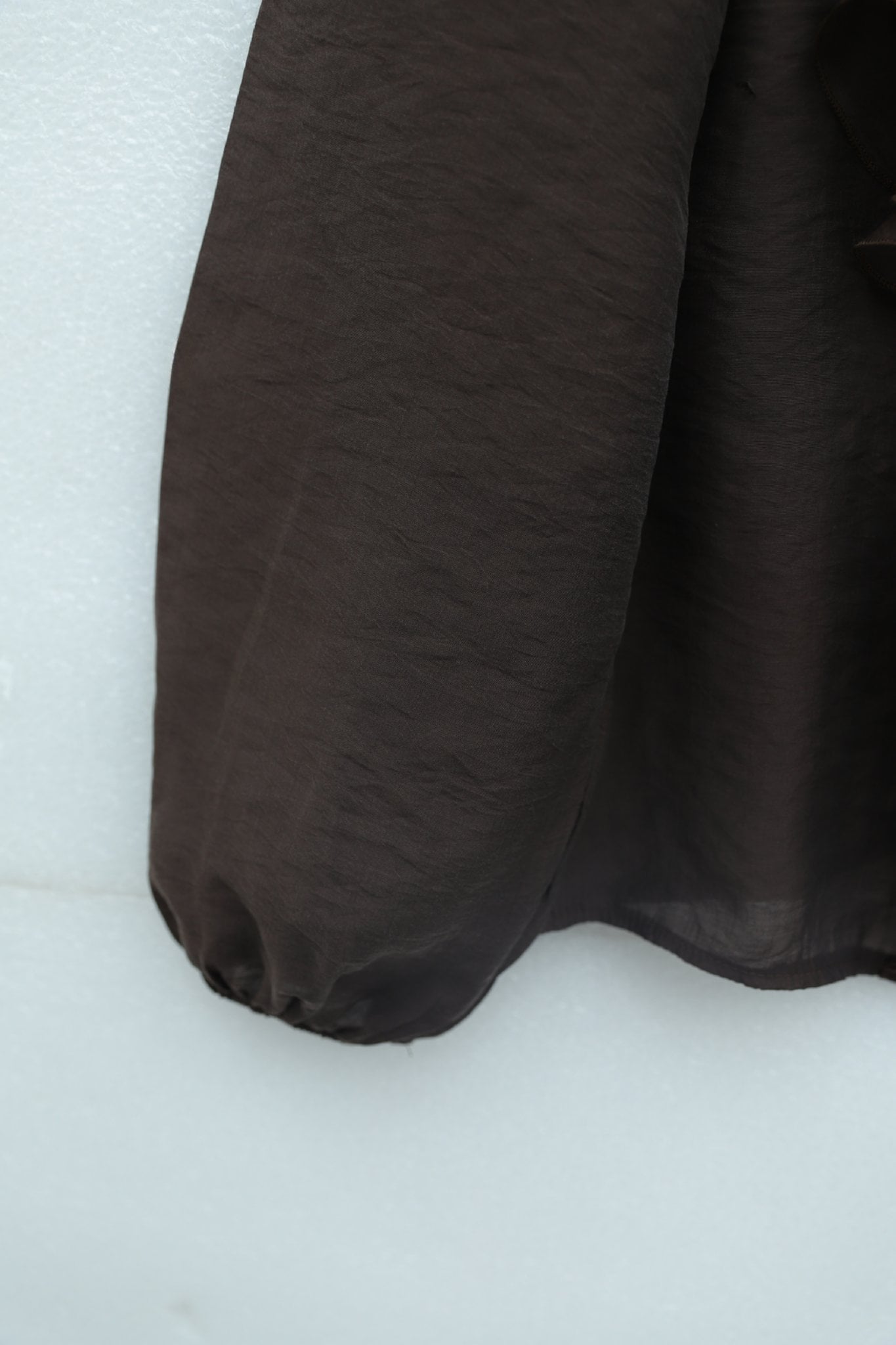 Ruffled Front Long Sleeve Blouse and A-Line Skirt Two-Piece Set in Brown - Podyumplus - by Peralane - photo 8