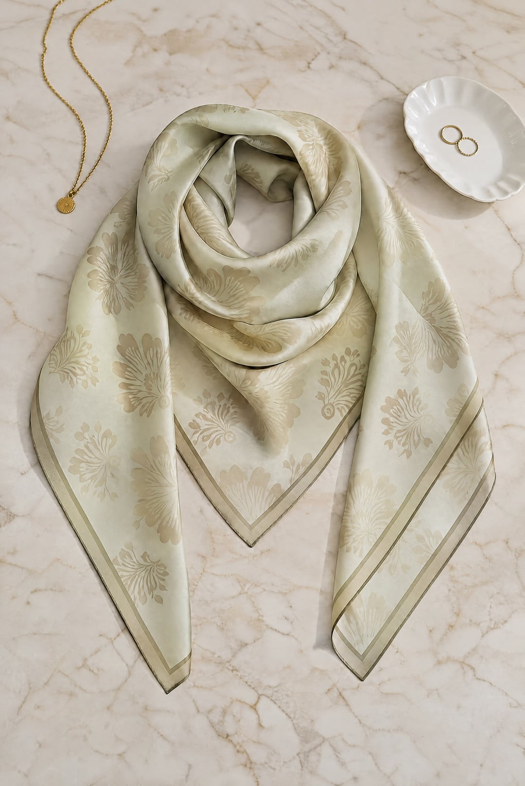 Classic Damask Pattern Soft Scarf - Mink - Podyumplus - by Peralane - photo 2