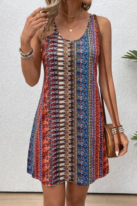 Women's Sleeveless Round Neck Short Leopard Print Suprem Dress - Janes - by Peralane - photo 2