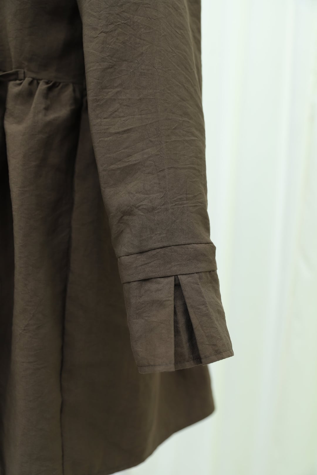 Side Lace-Up Cuff Slit Kimono - Brown - Podyumplus - by Peralane - photo 6
