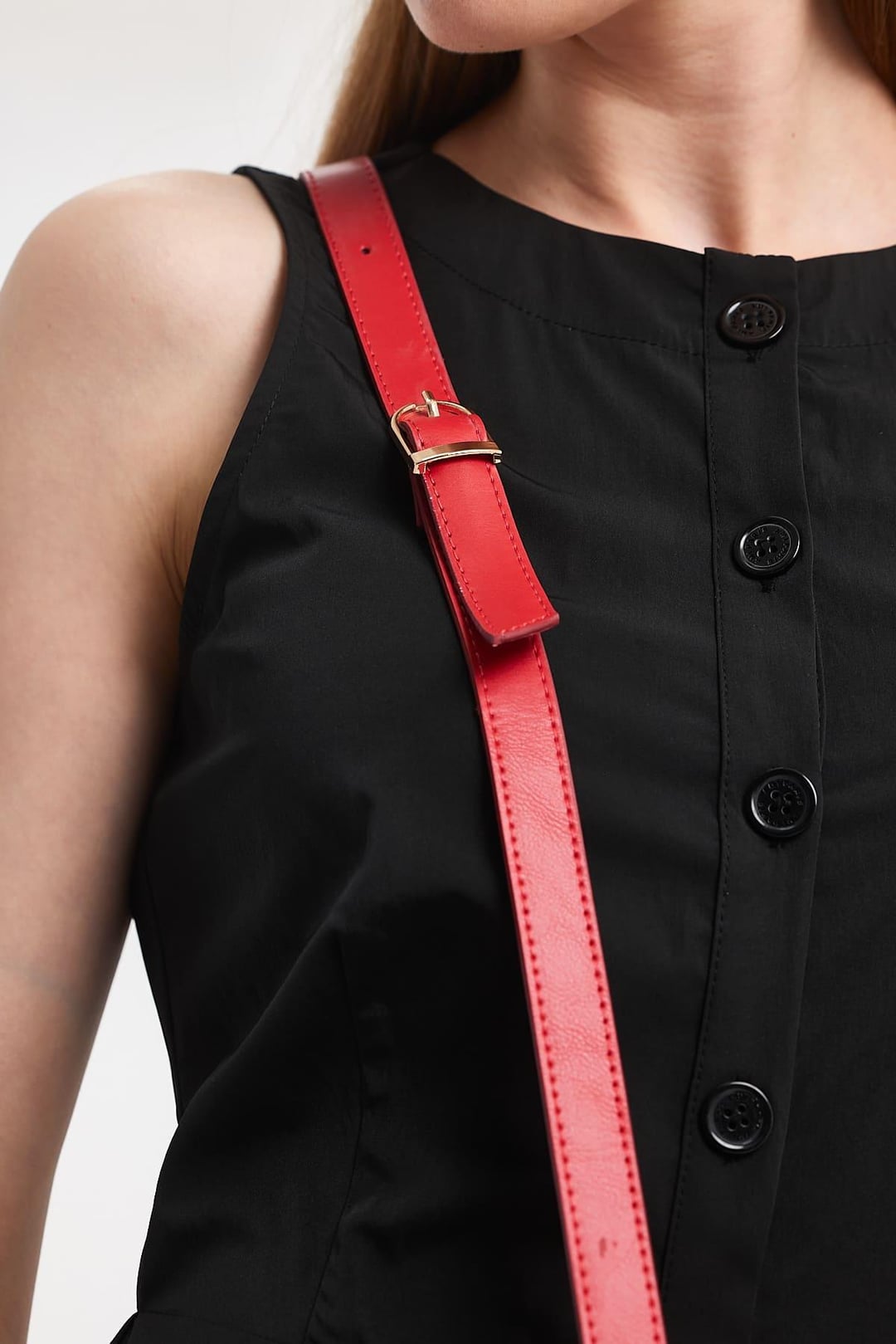 Havana Red Fabric Detail Women's Shoulder Bag 6230 - Aron Atelier - by Peralane - photo 8