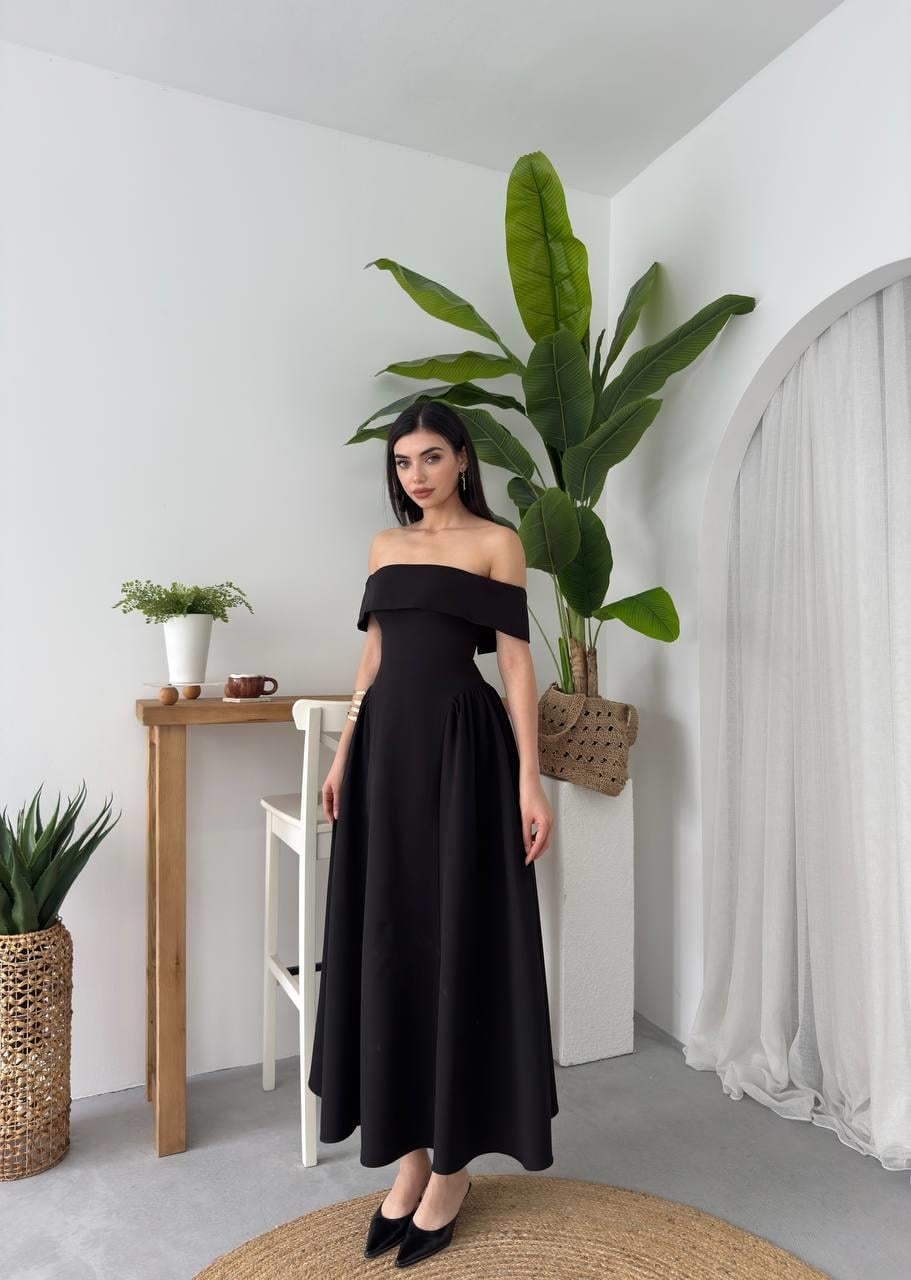 Stars Off-Shoulder Dress ETK-00618 in Black - Etika - by Peralane - photo 7