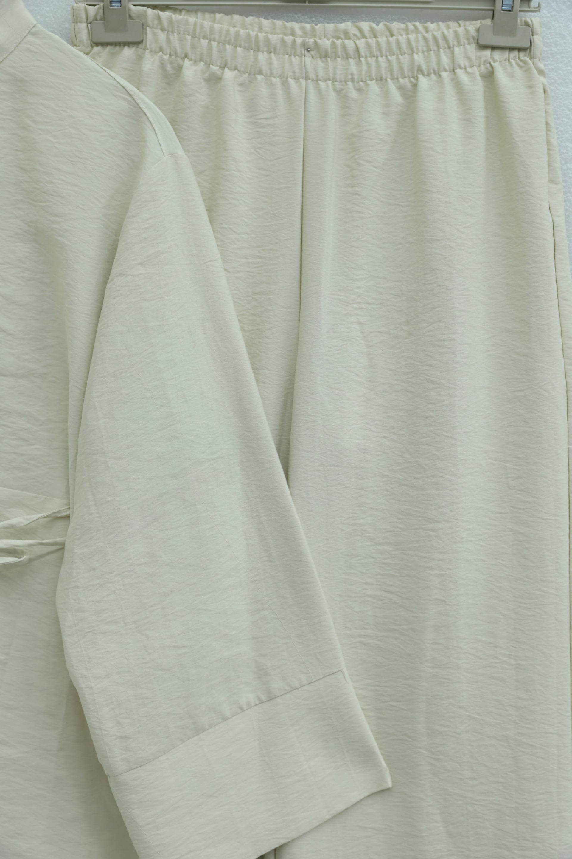 Beige Belted Half-Button Wide-Leg Trousers Set - Podyumplus - by Peralane - photo 4
