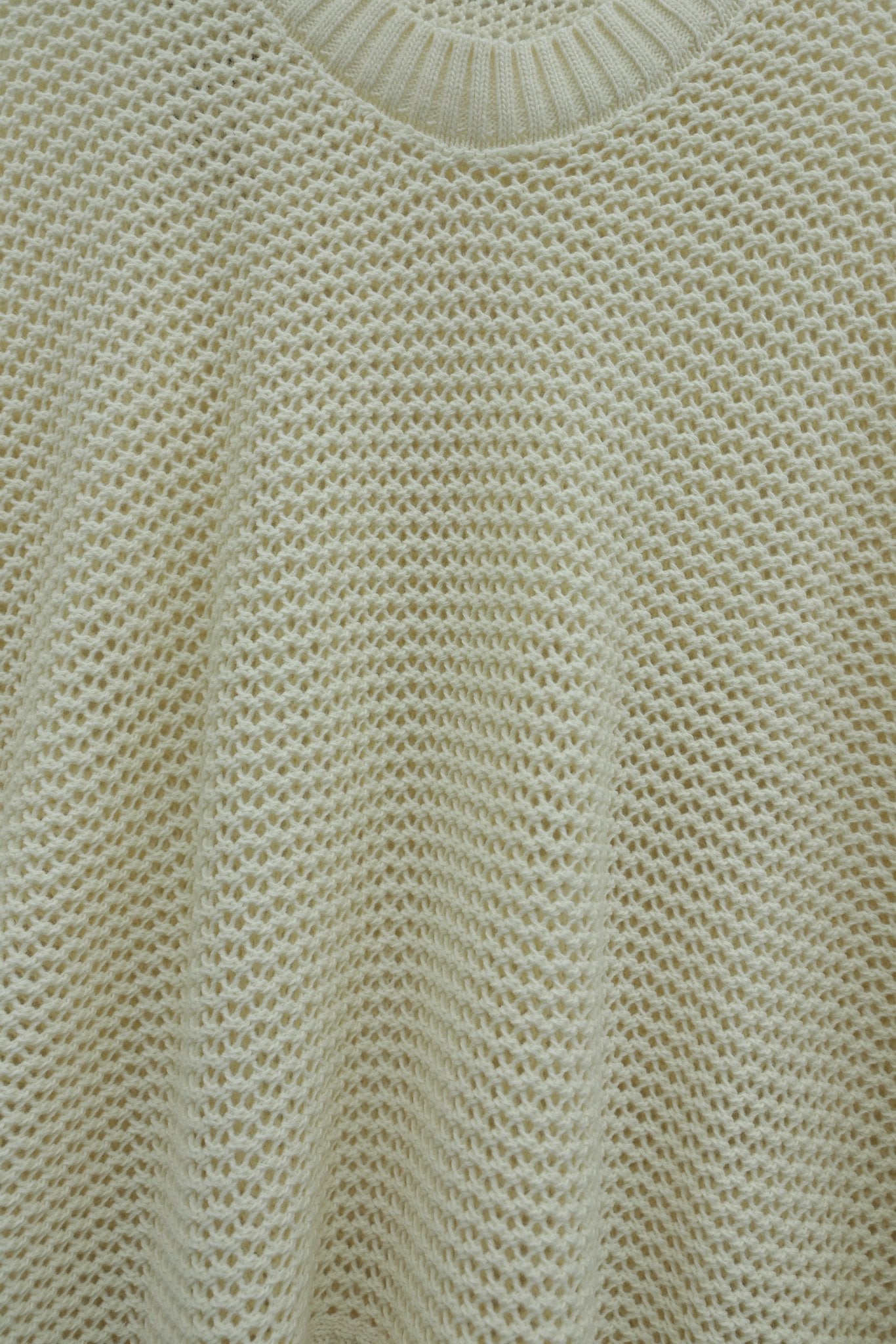 Batwing Sleeve Open Knit Sweater - Cream - Podyumplus - by Peralane - photo 6