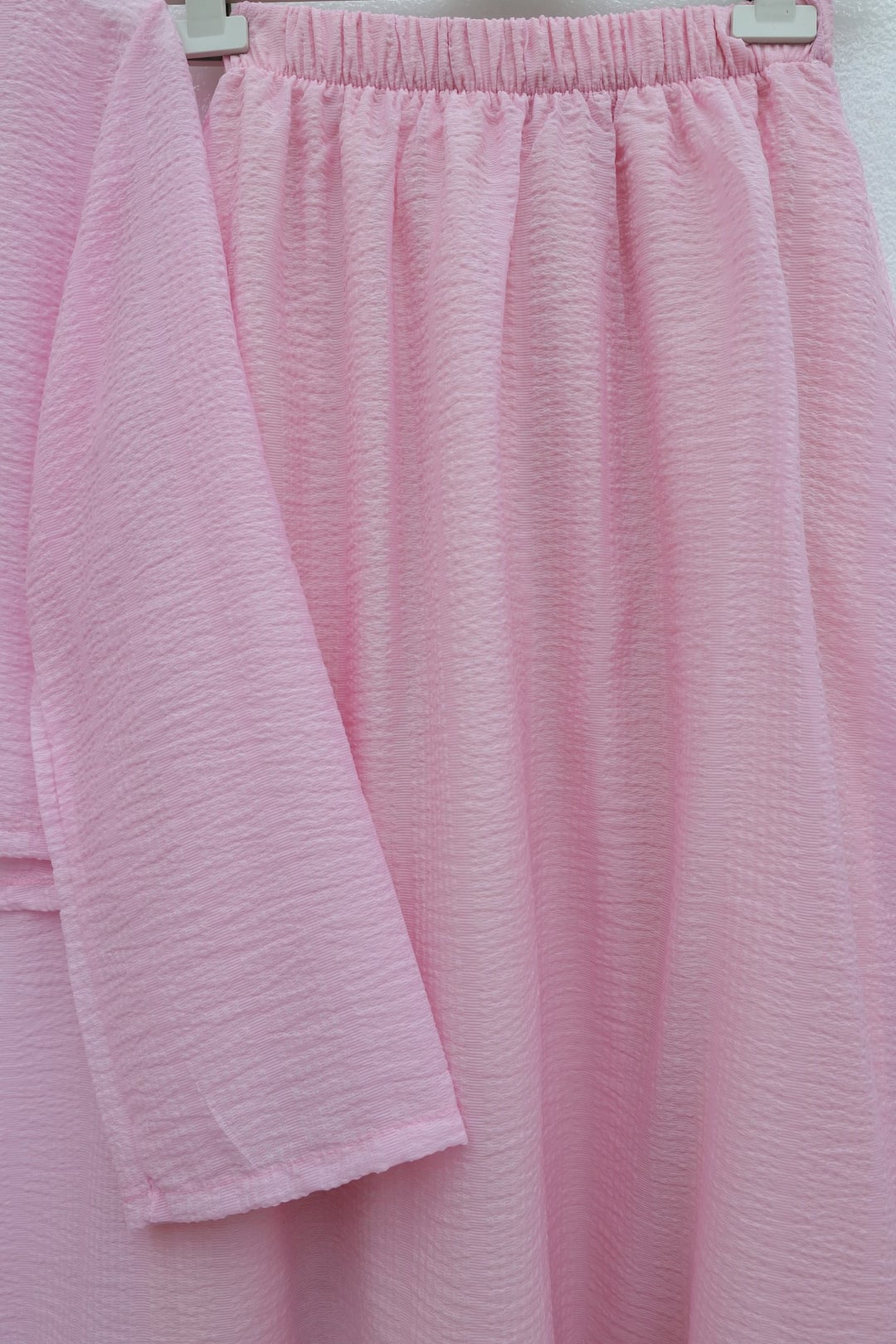 Lace-Up Front Skirt and Kimono Jacket Set - Pink - Podyumplus - by Peralane - photo 6