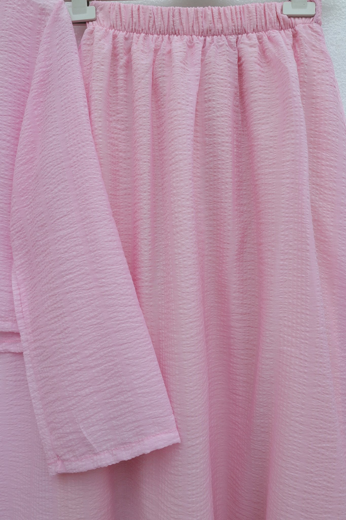 Lace-Up Front Skirt and Kimono Jacket Set - Pink - Podyumplus - by Peralane - photo 6