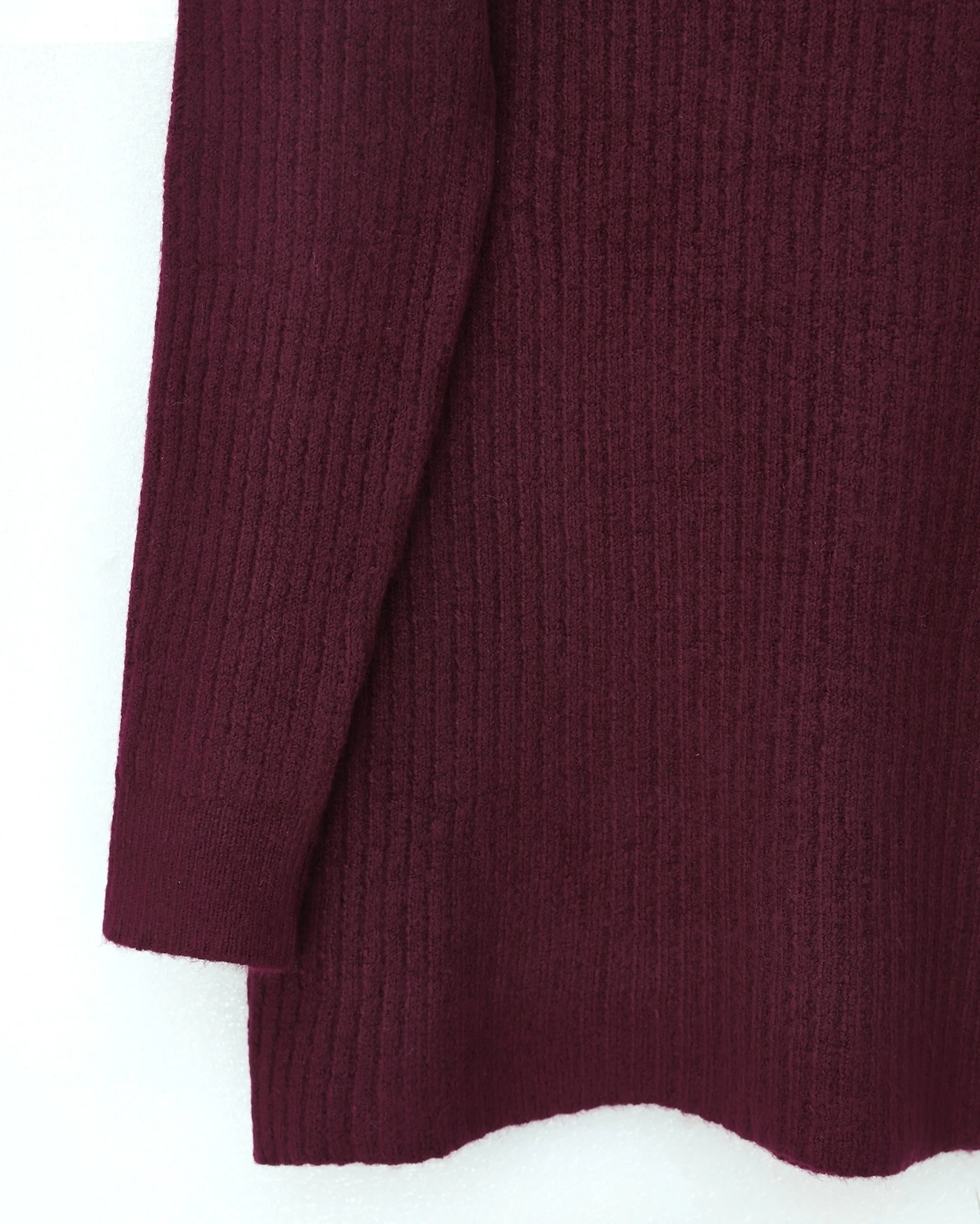 Ribbed Long Tunic Knit Sweater - Burgundy - Podyumplus - by Peralane - photo 5