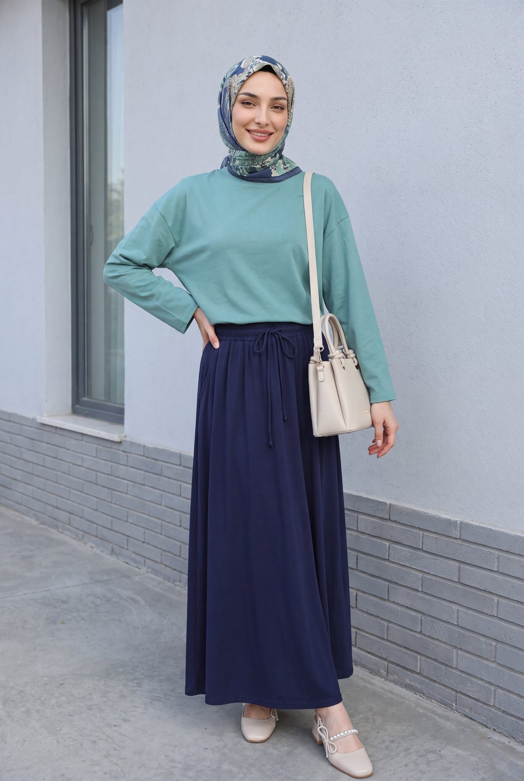 Round Neck Relaxed Knit Tunic - Mint - Podyumplus - by Peralane - photo 6