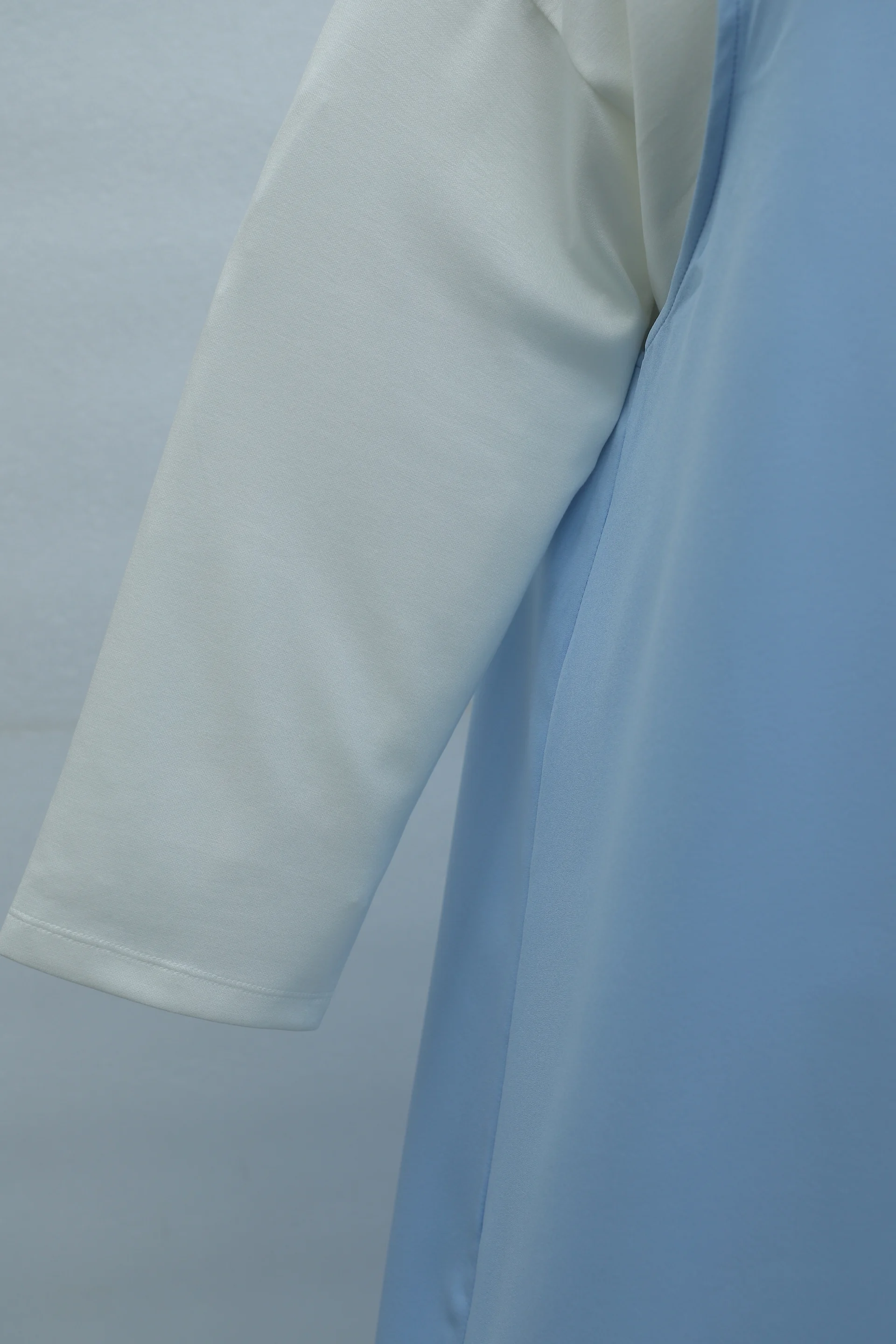 Double Crepe Jile Set with High Collar Long Sleeve Blouse - Baby Blue - Podyumplus - by Peralane - photo 7