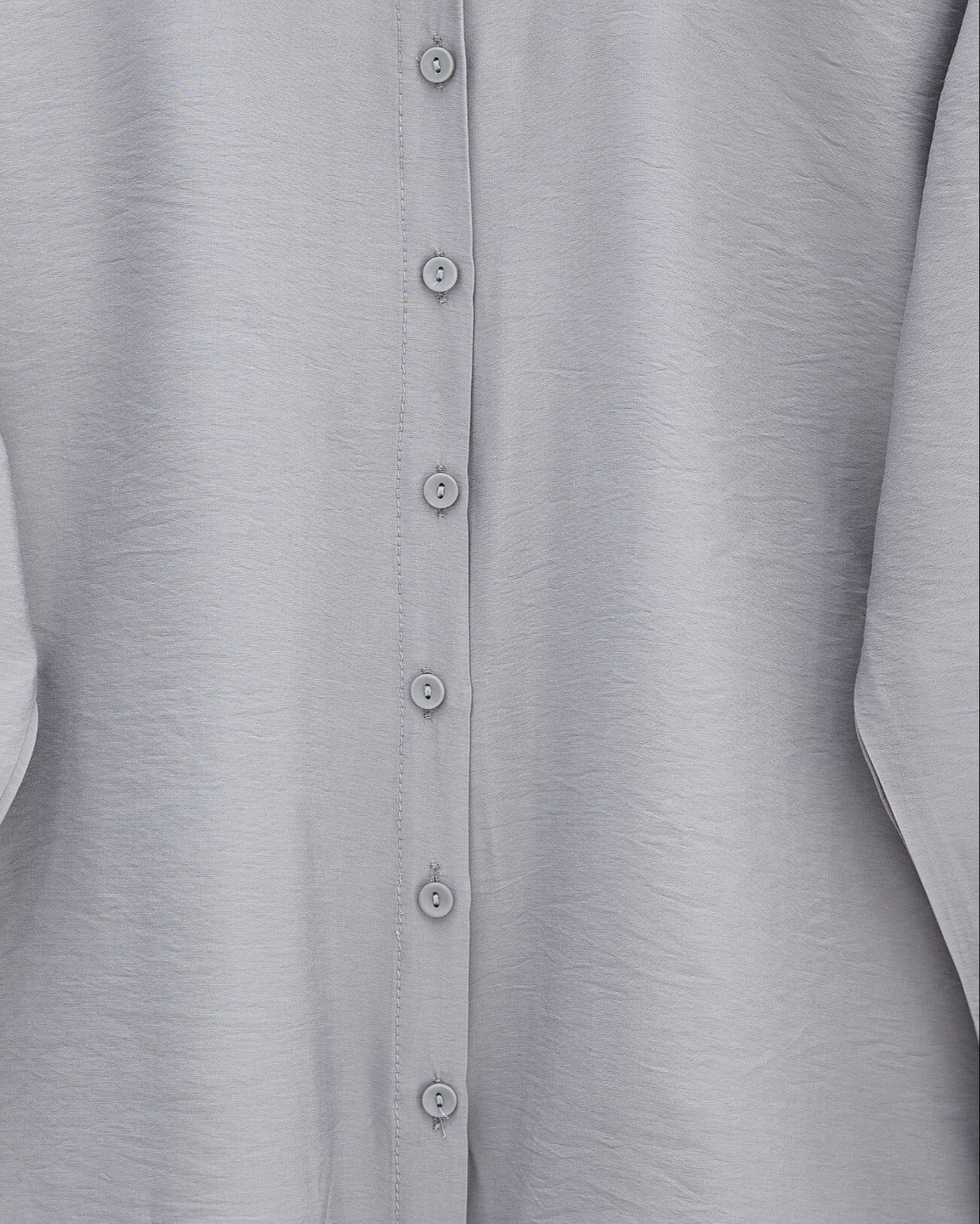 Long Back Buttoned Poplin Shirt - Light Grey - Podyumplus - by Peralane - photo 9