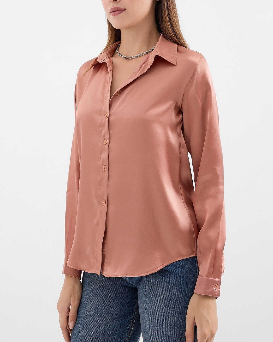 Lightweight Satin Shirt for Women - Dusty Rose - Bigdart - by Peralane - photo 5