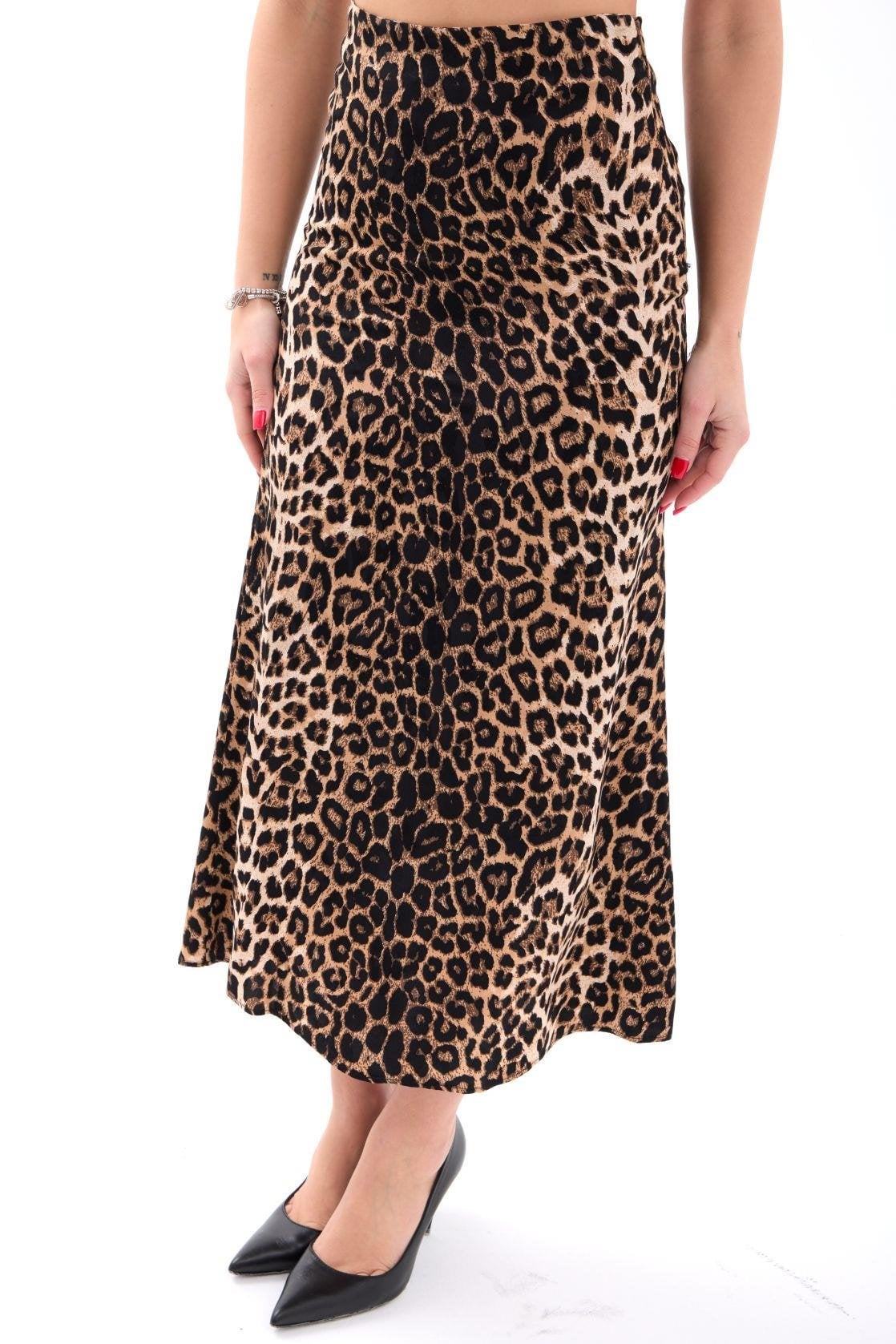 Women's Leopard Print Maxi Skirt - High Waist Straight Cut - Fame - by Peralane - photo 4