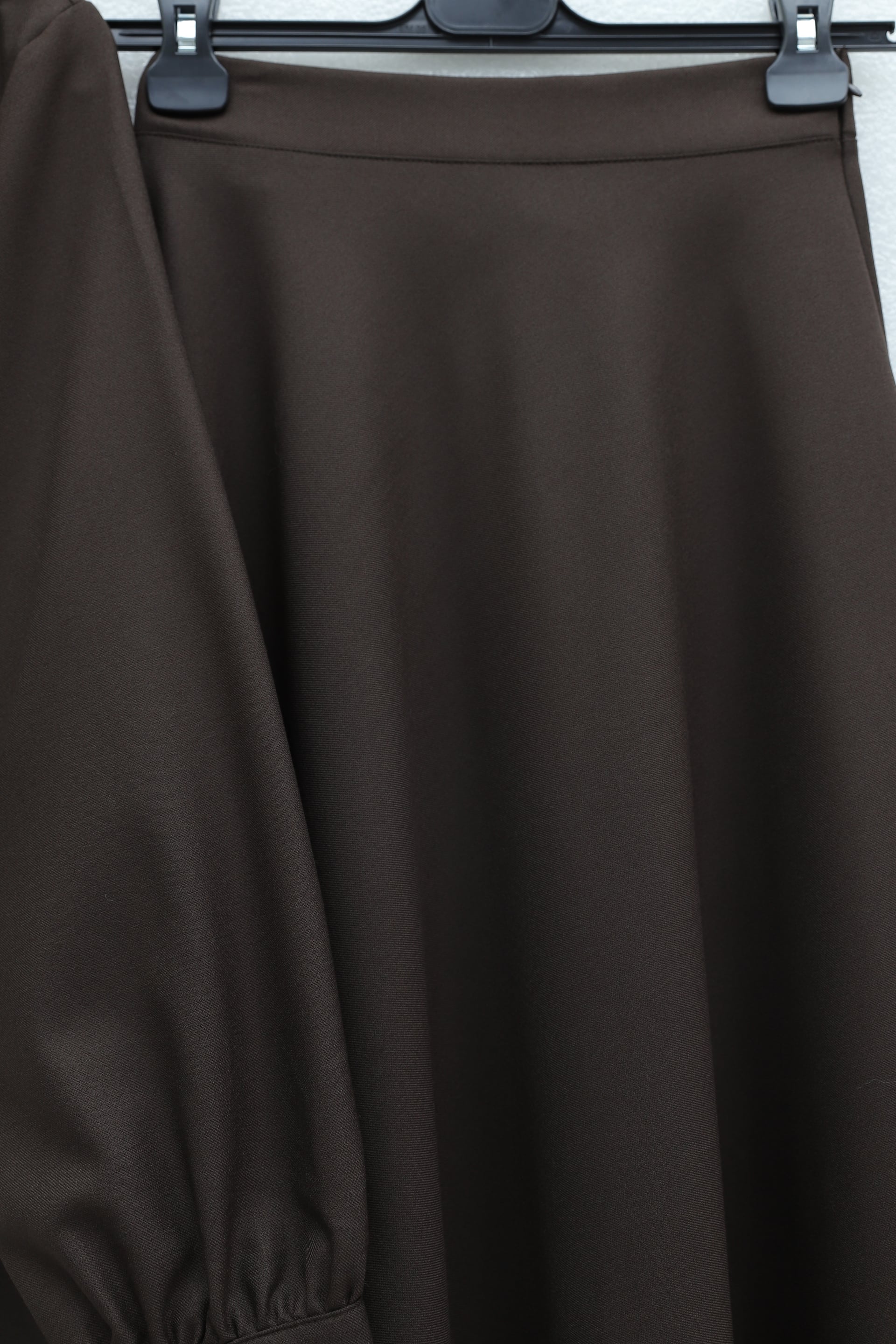 Hidden Button Pussy-Bow Detail A-Line Midi Dress with Belt - Brown - Podyumplus - by Peralane - photo 6