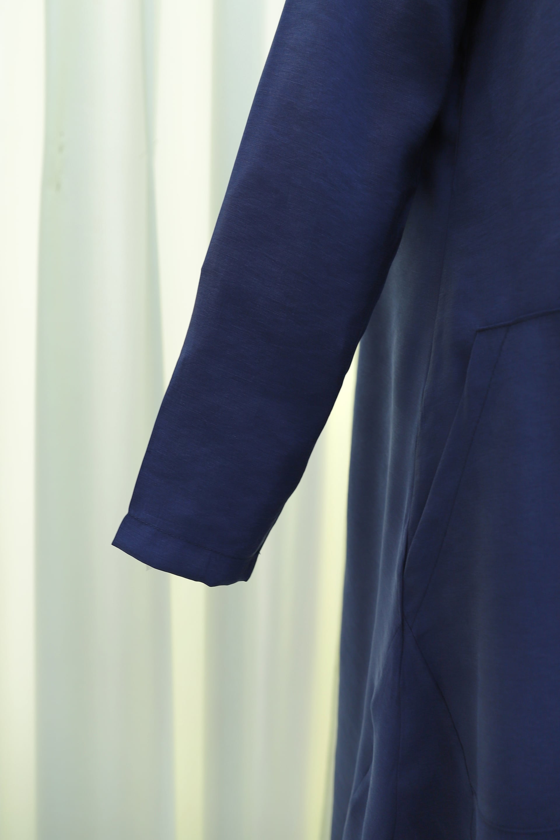 Long Rayon Tunic with Pockets and Side Slits - Navy - Podyumplus - by Peralane - photo 7