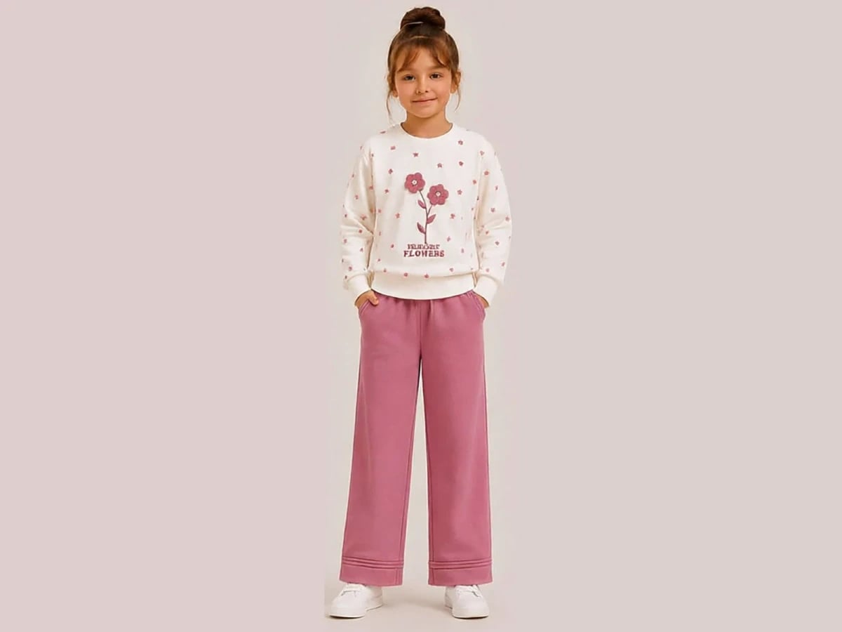 Floral Print Girls' Sweatshirt and Trousers Set - Bittos Kids - by Peralane