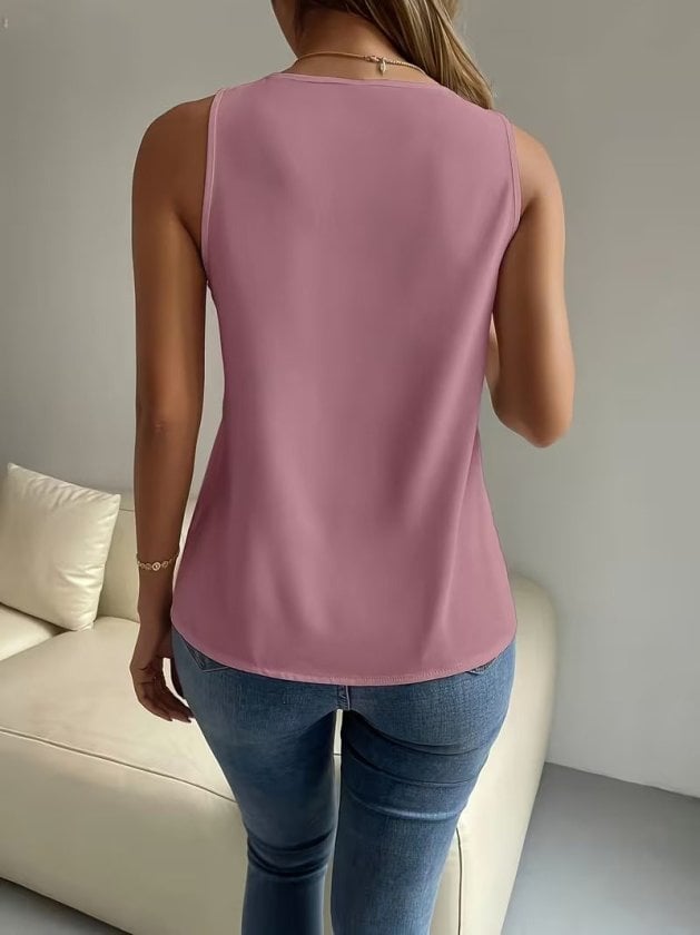 Women's Sleeveless V-Neck Floral Lace Detail Camisole Blouse - Janes - by Peralane - photo 5